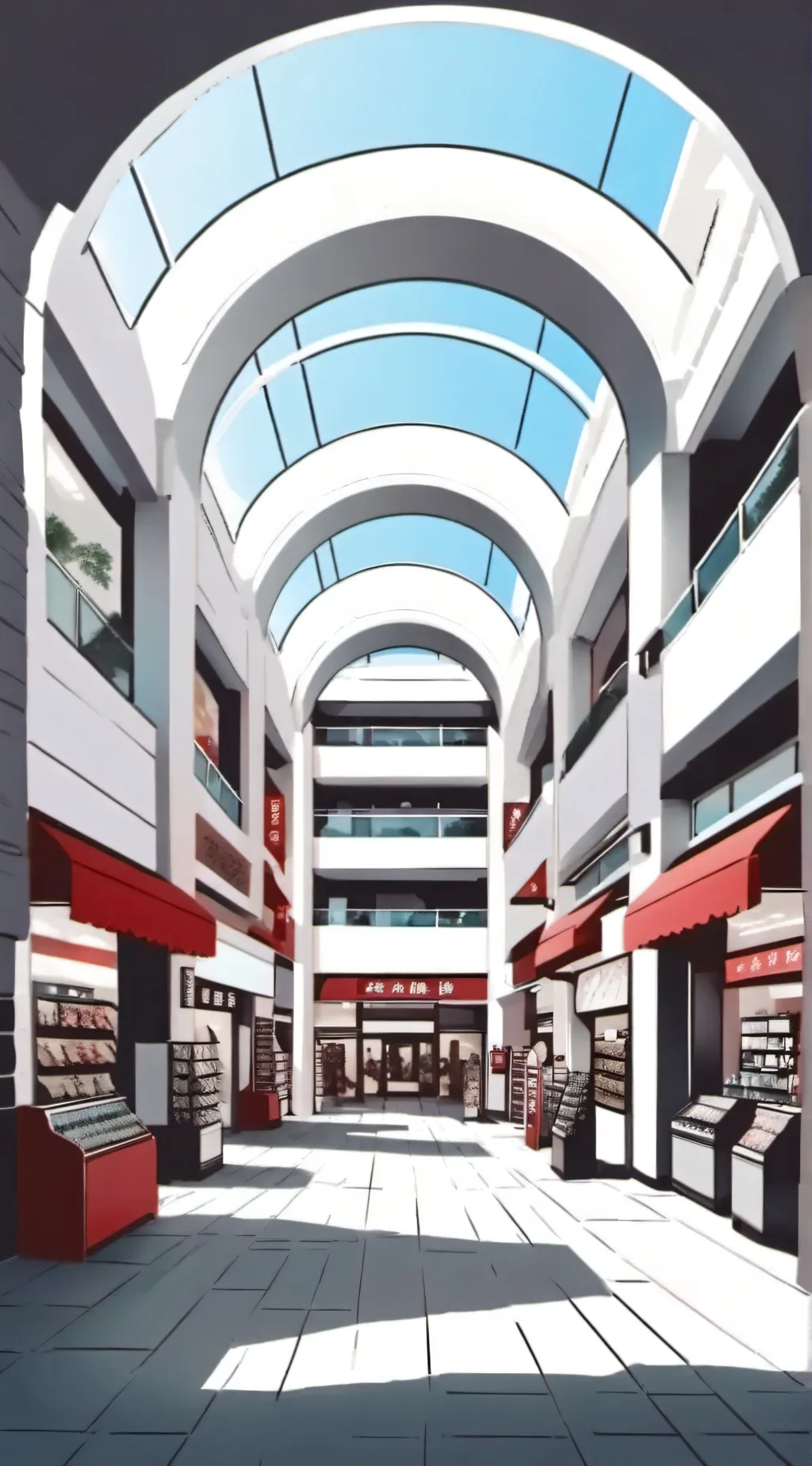 ai character: Hh at mall background