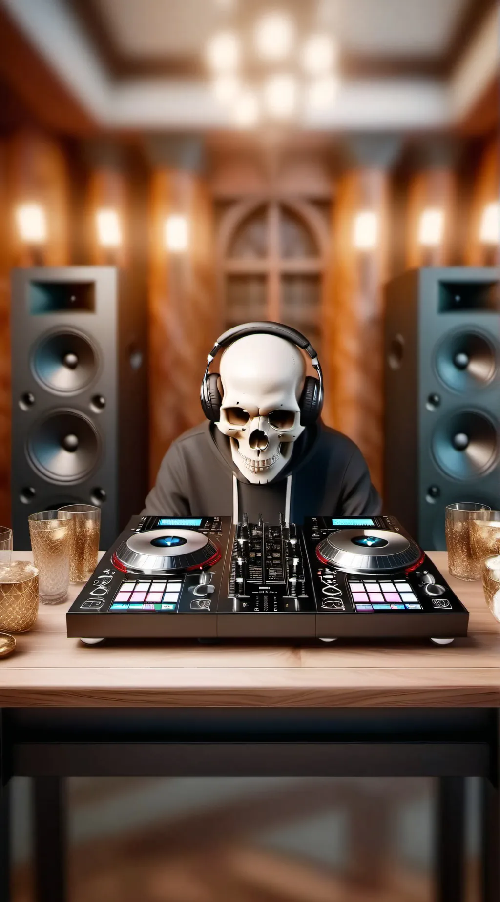 ai character: Just listen music background