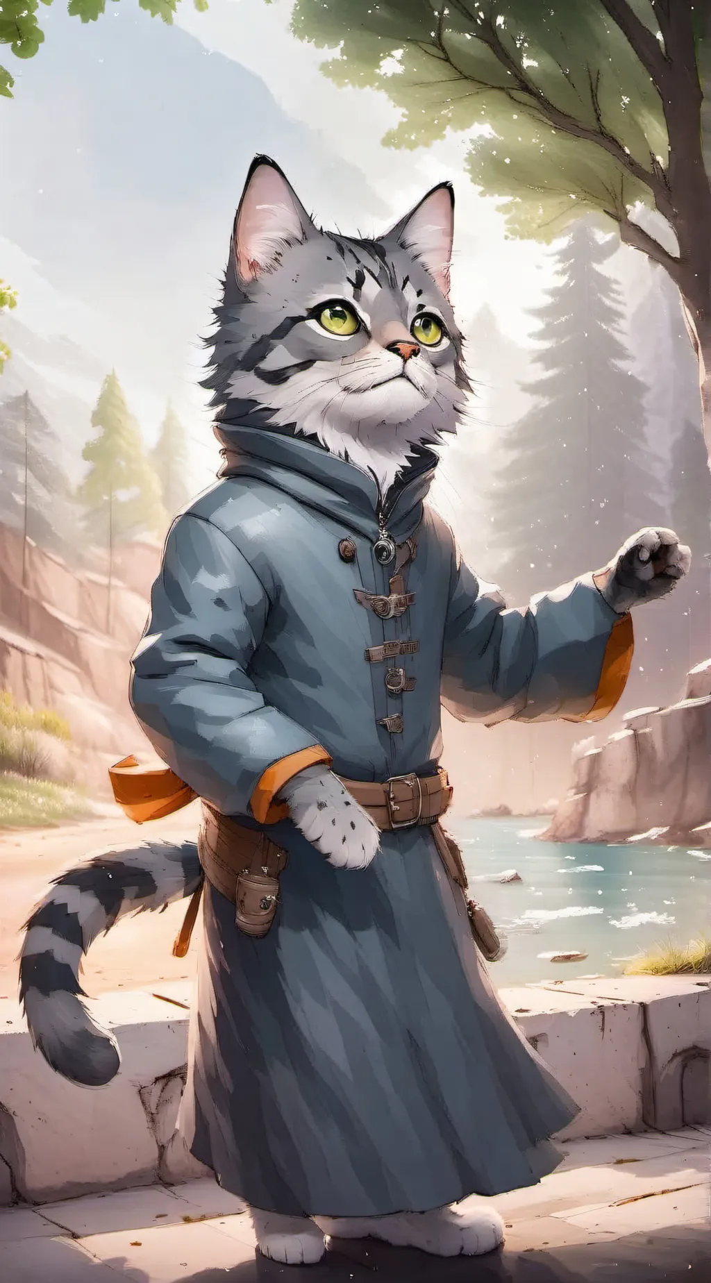 ai character: gray background