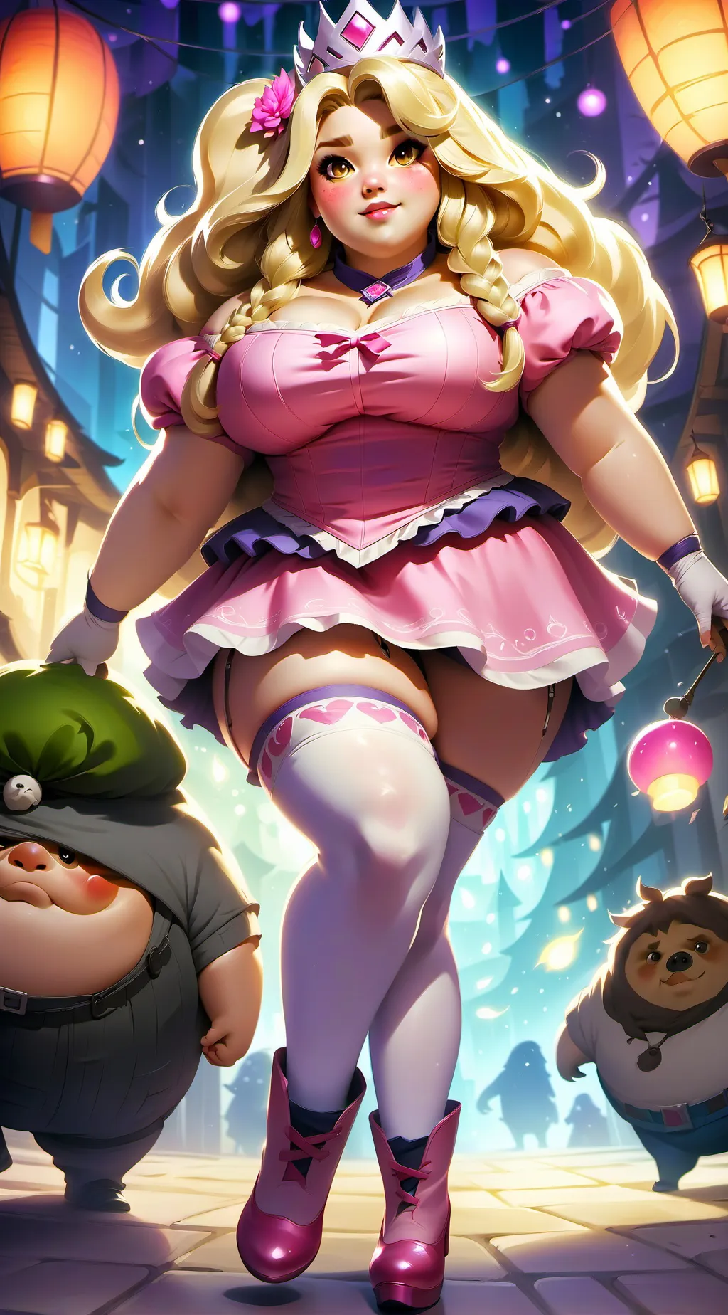 ai character: Fat princess  background