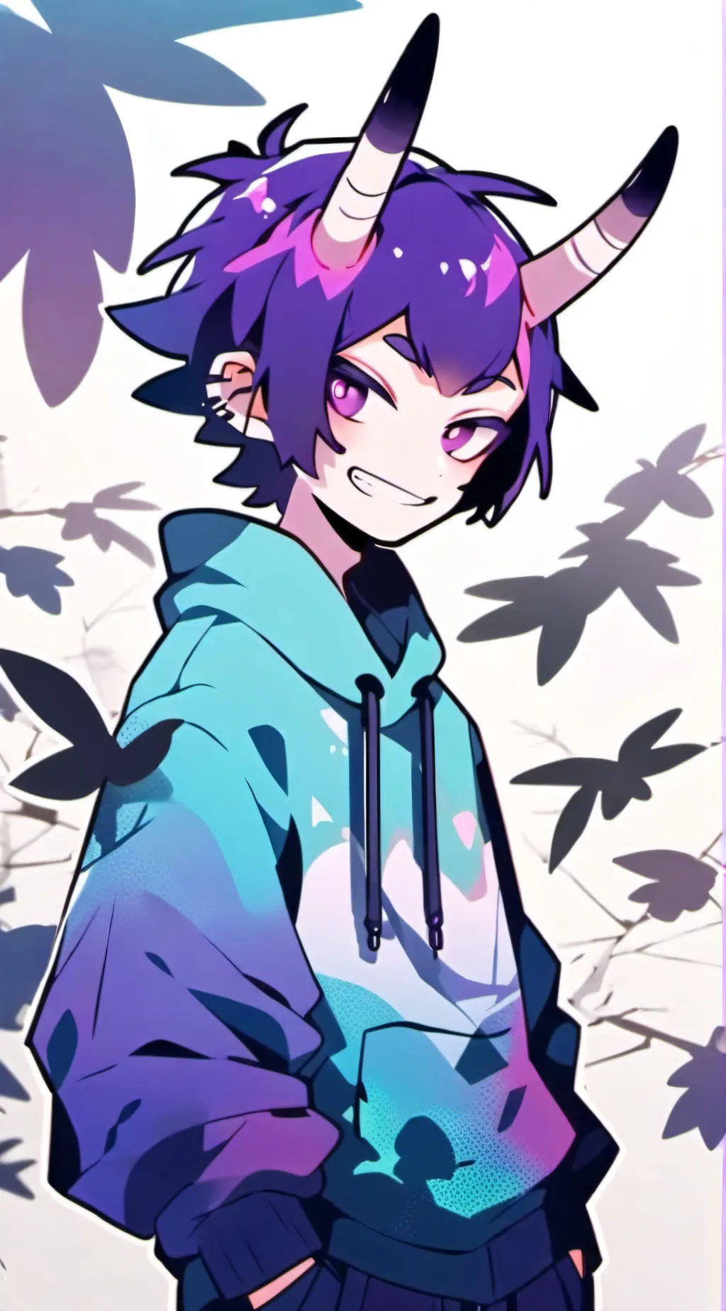 ai character: Durple background