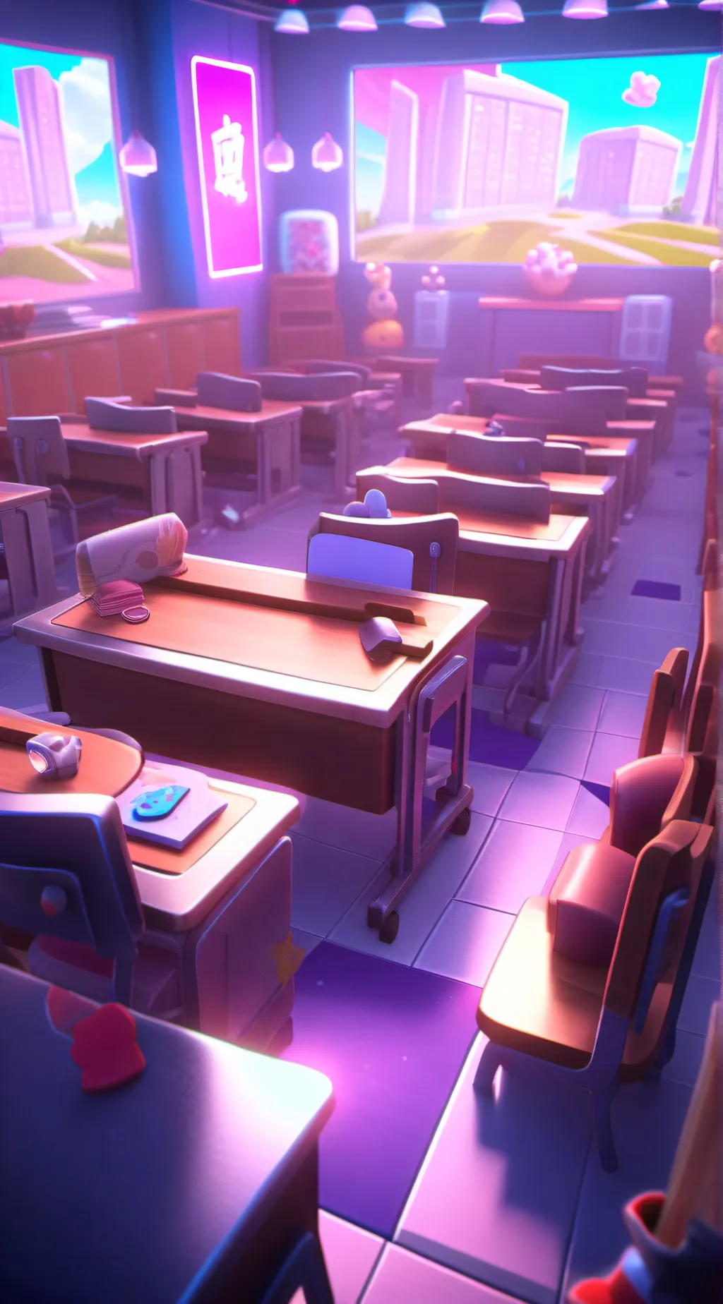 ai character: Girl High School background