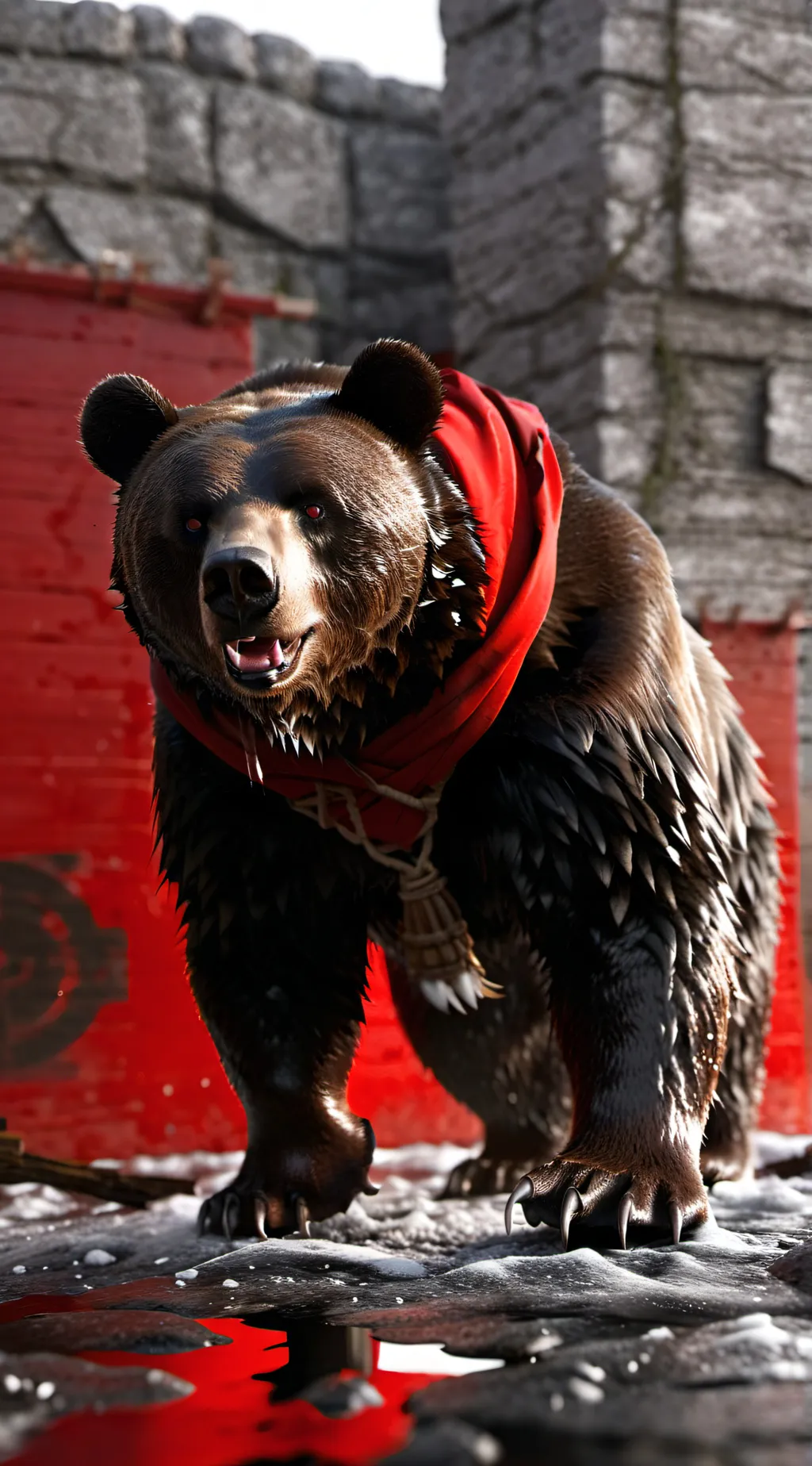 ai character: Bear atttack background