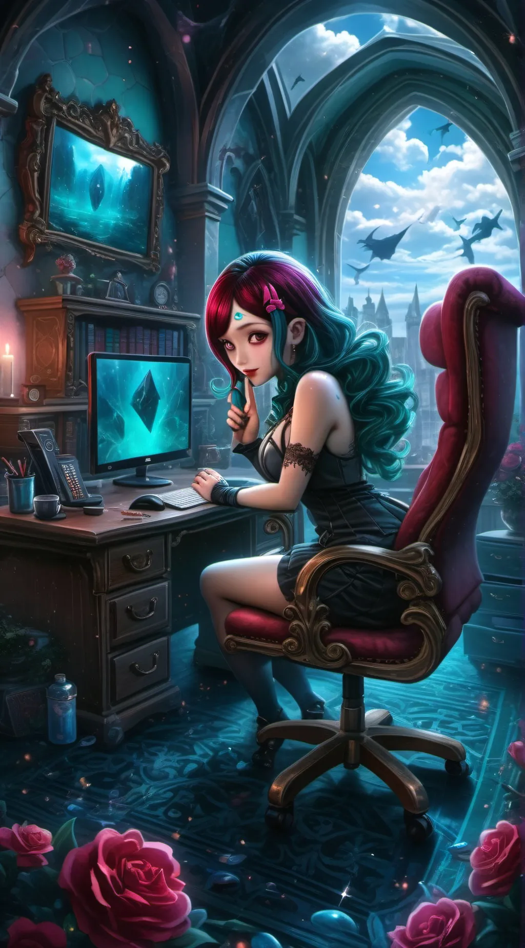 ai character: Chiyo Rabson Leron background