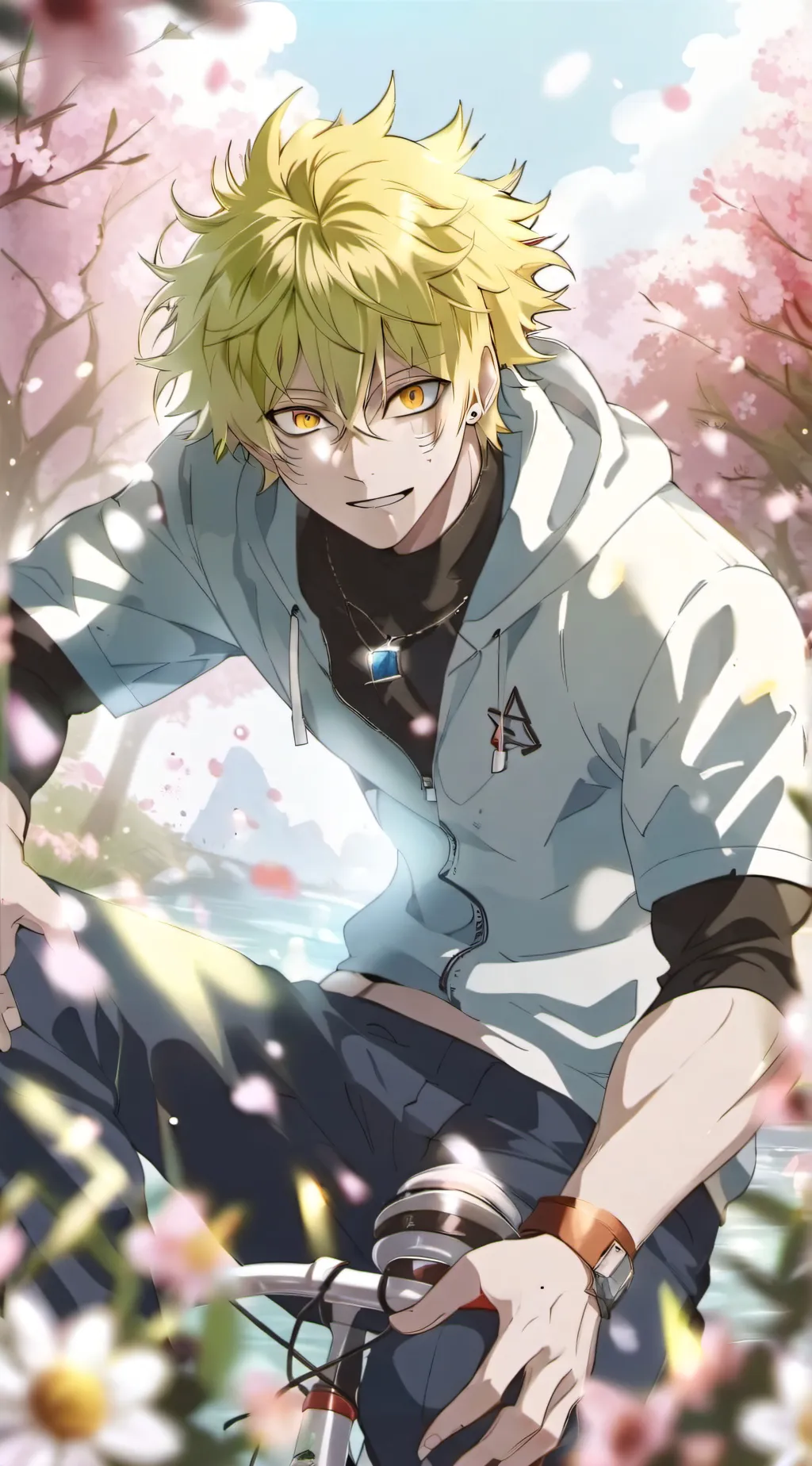 ai character: Katsuki Bakugo  background