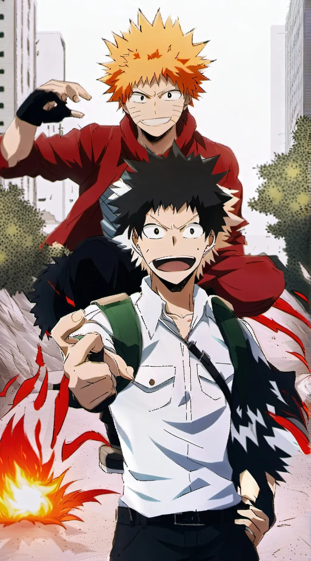 ai character: bakugo & kirishima background