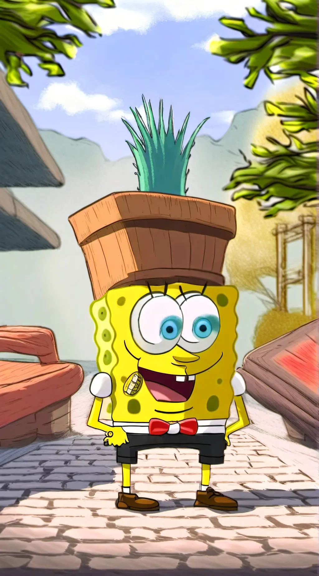 ai character: Spongebob background