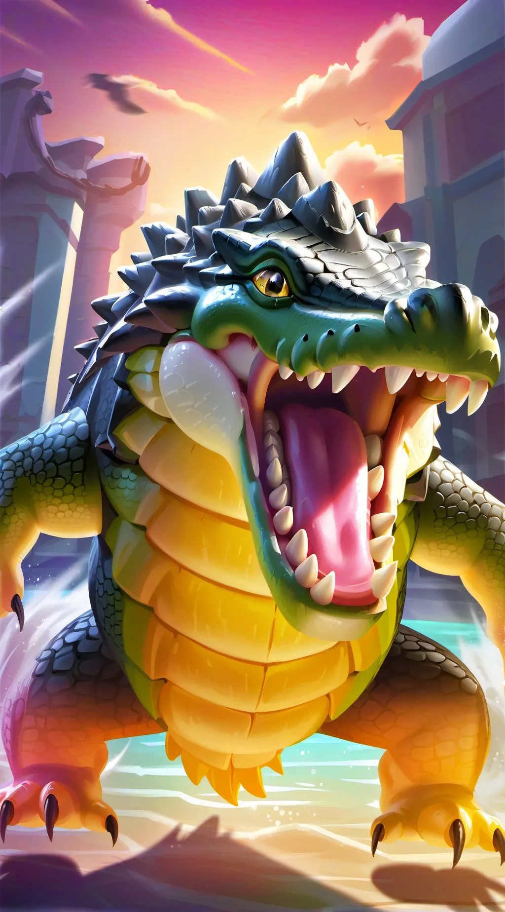 ai character: Fearless Crocodile background