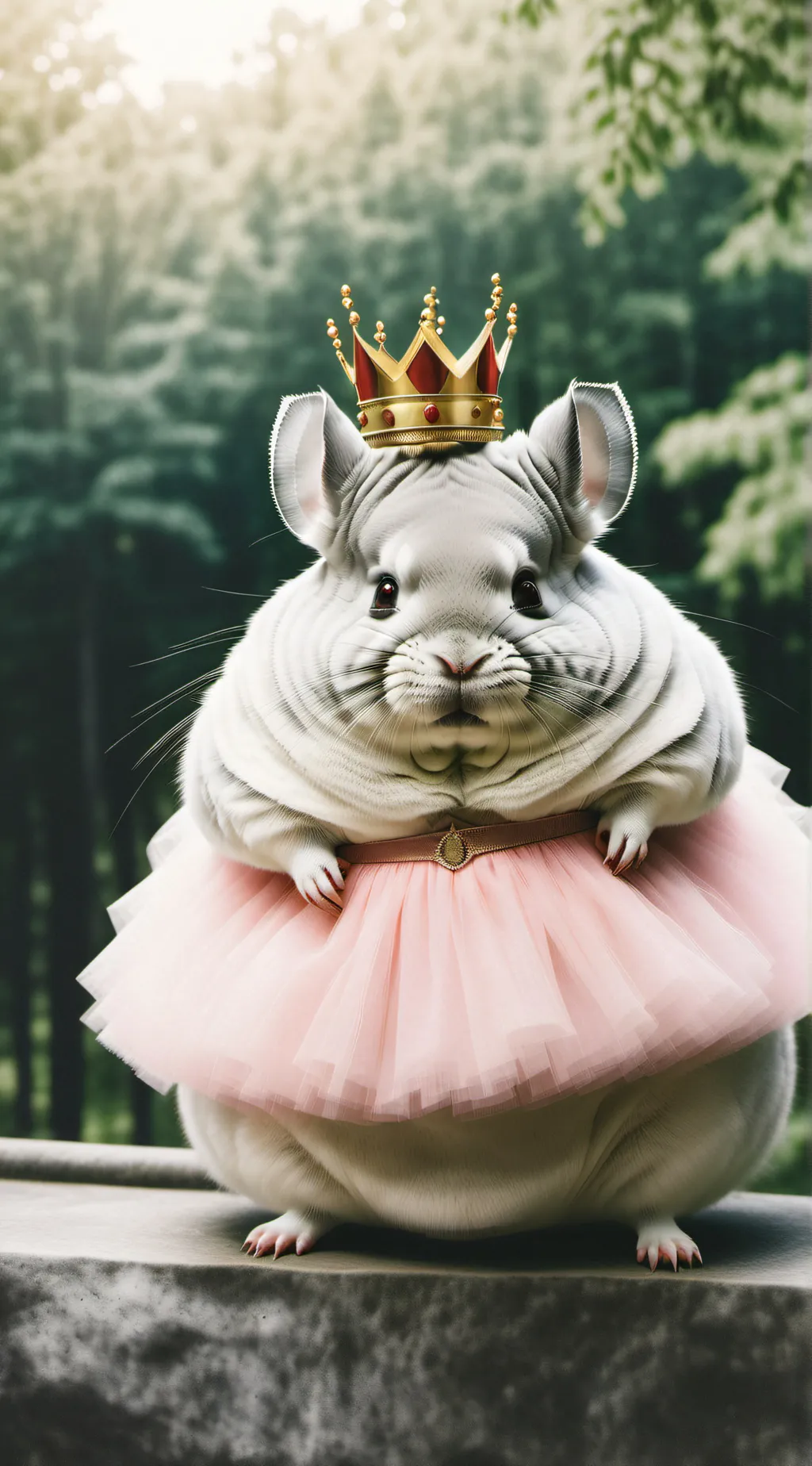 ai character: fat chinchilla background