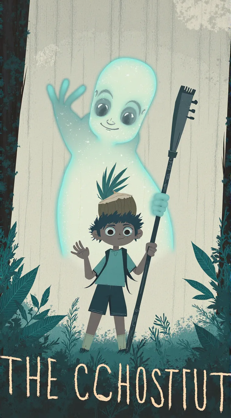 ai character: boy with ghost background