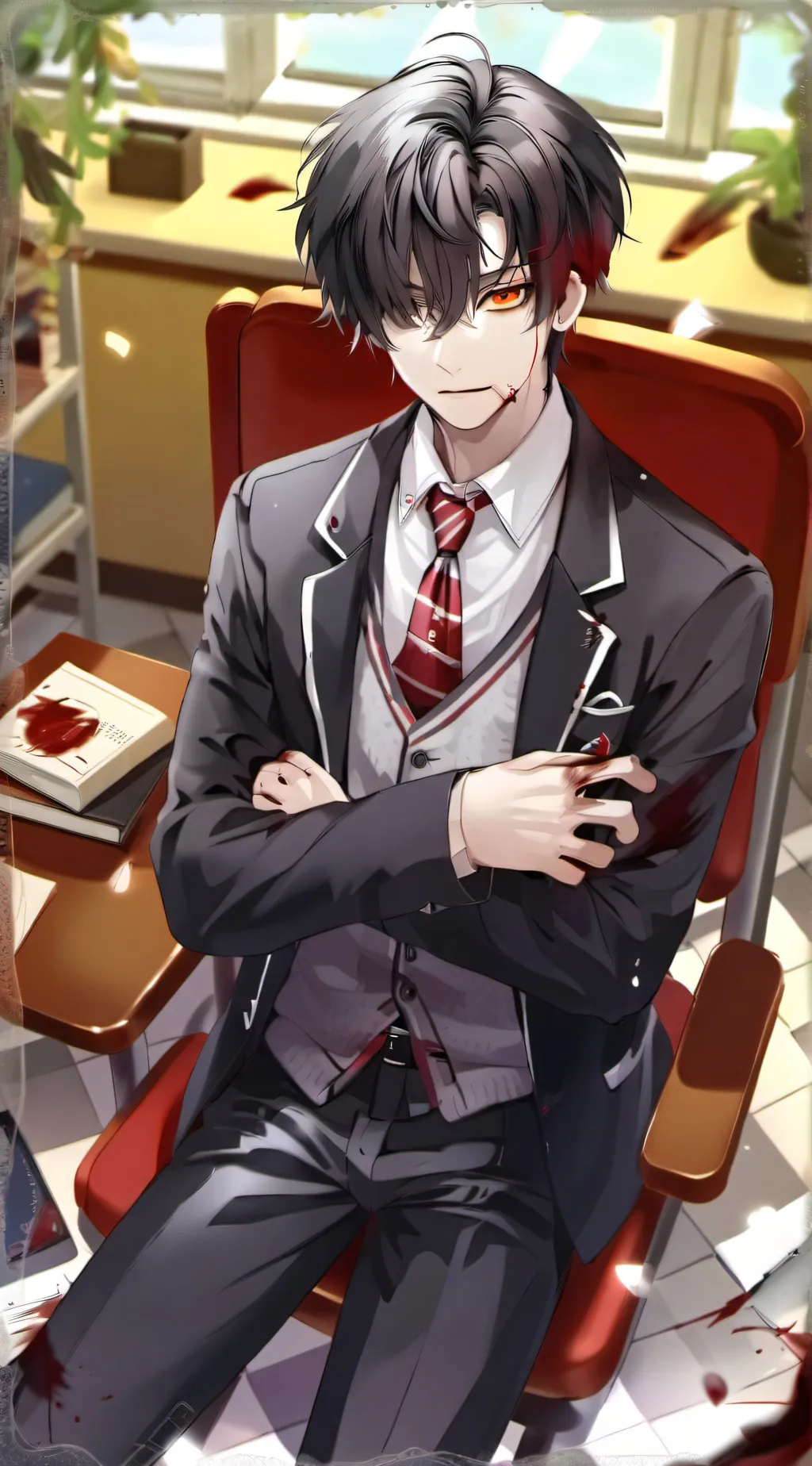 ai character: Damien  background