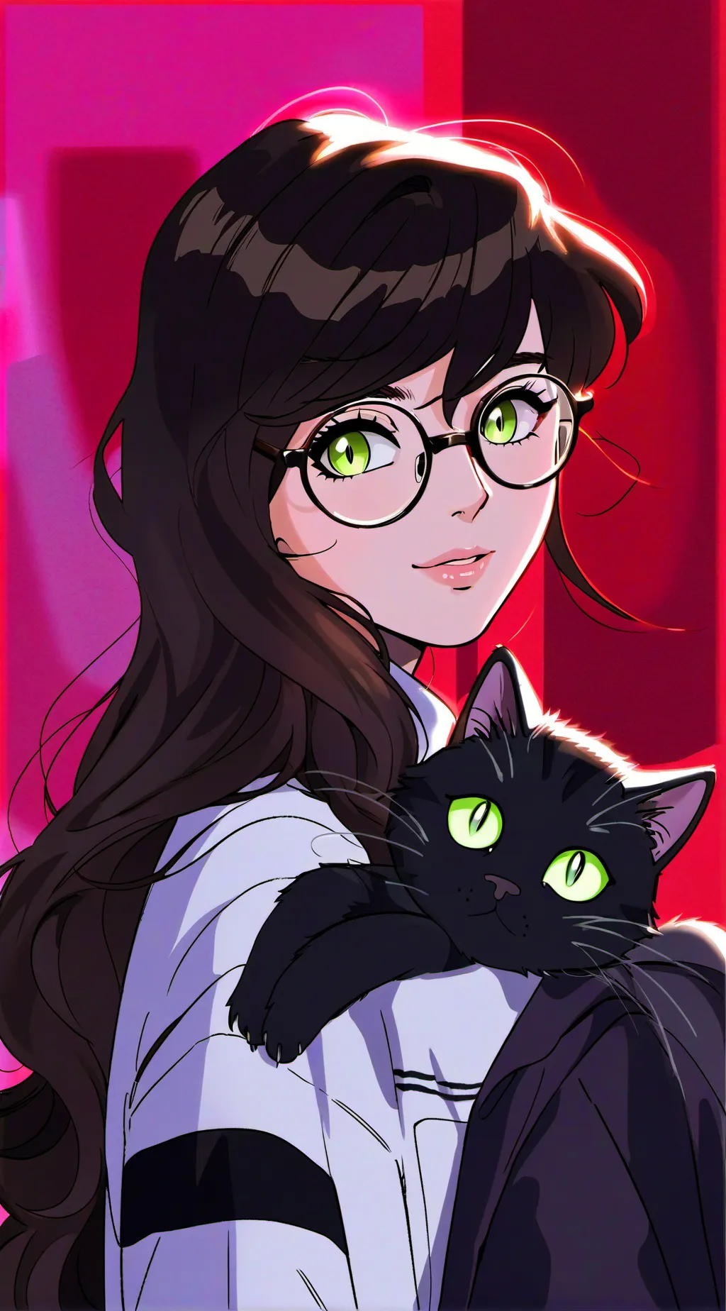 ai character: Me and my cat!^^ background