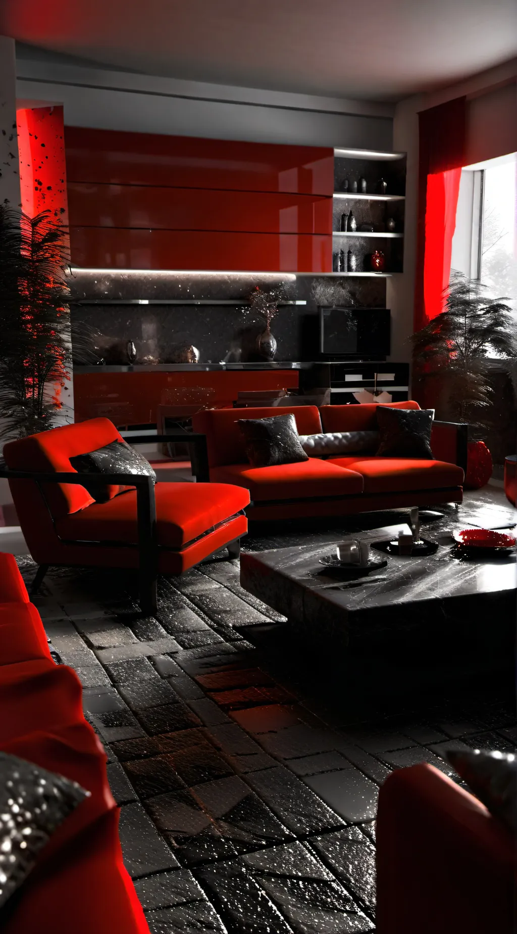 ai character: Group house  background