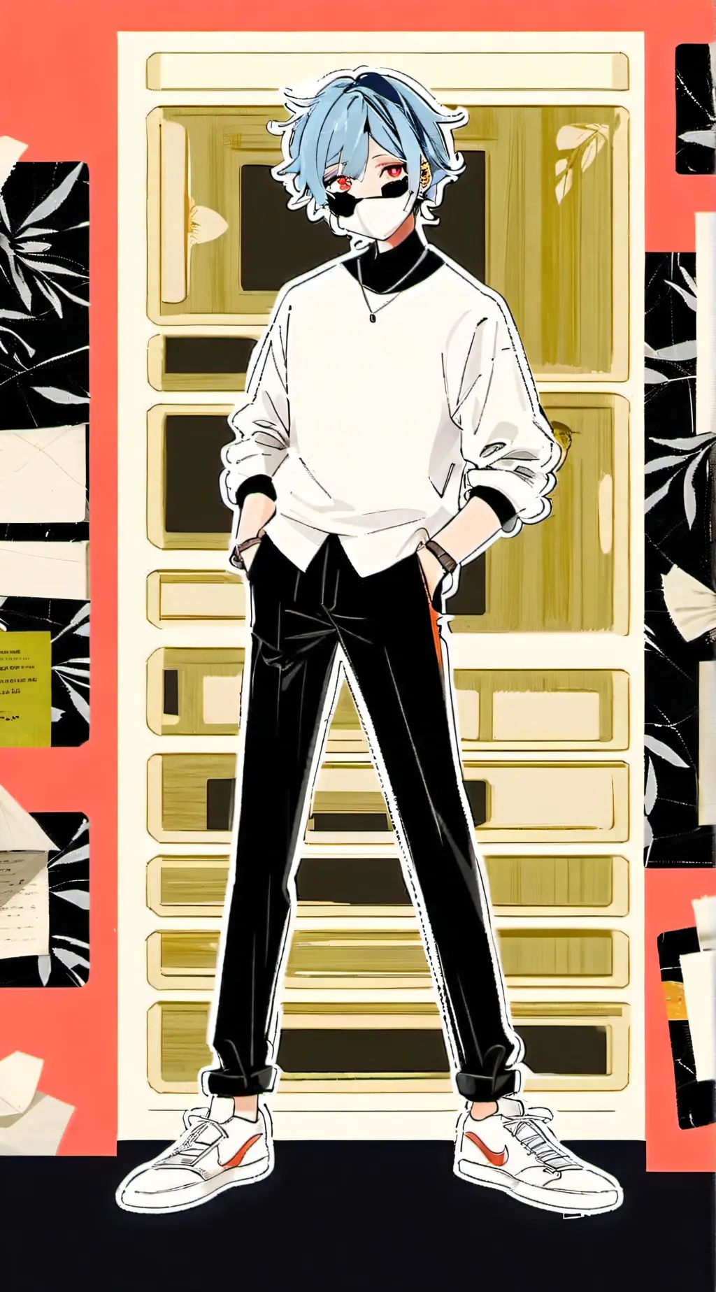 ai character: sally face  background