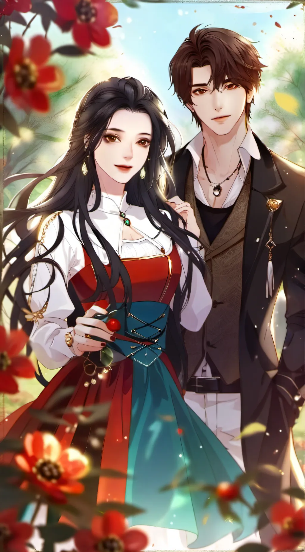 ai character: Mina and Bakugo  background