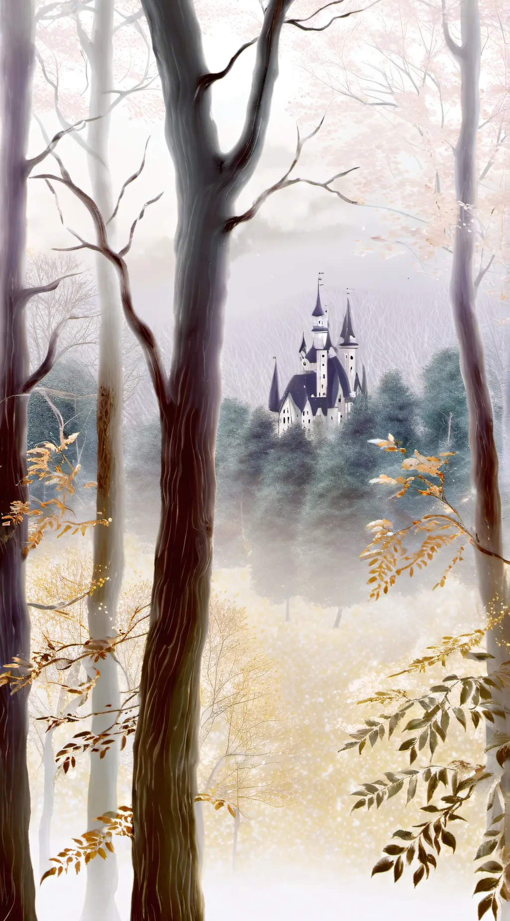 ai character: Haunted forest  background