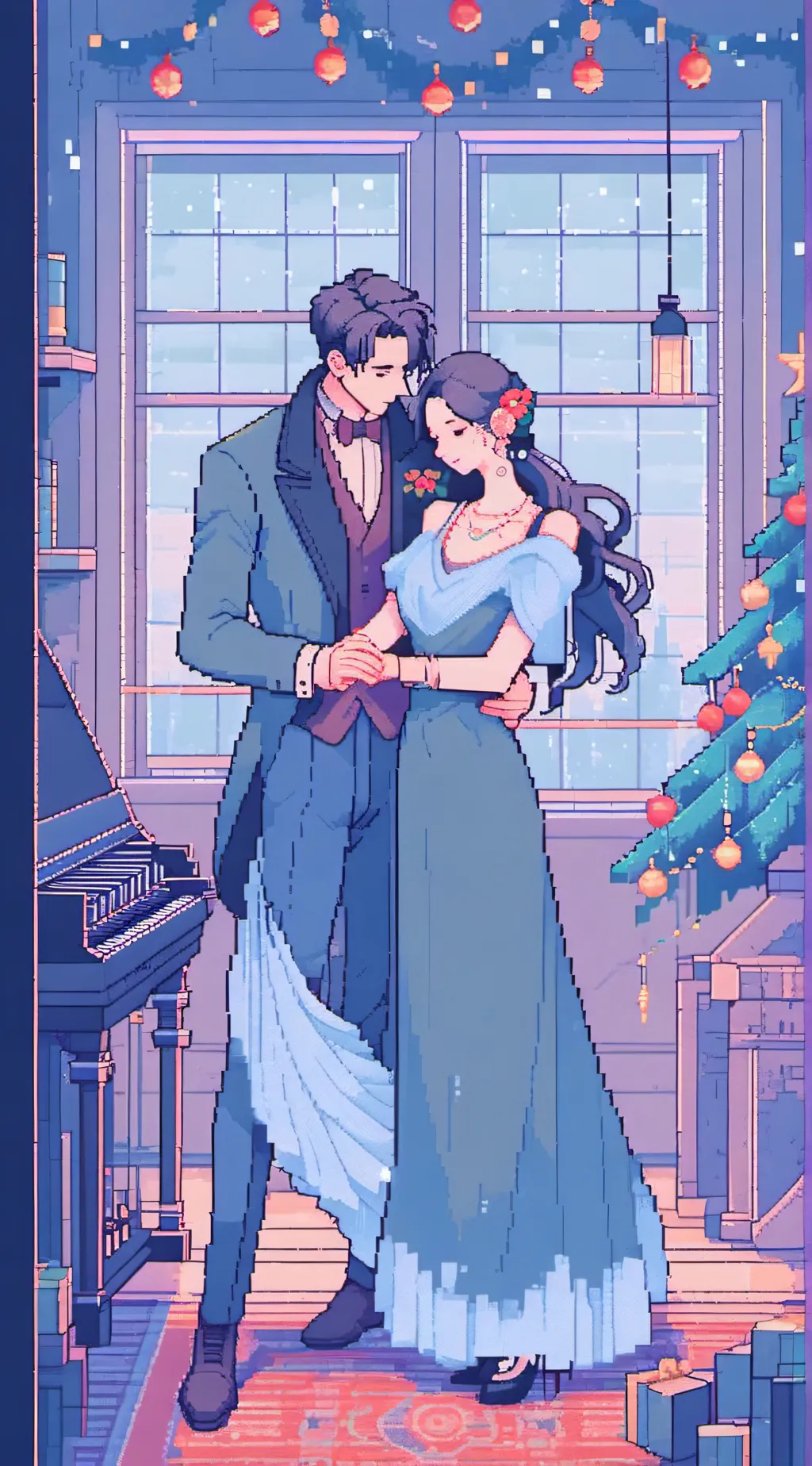 ai character: 90's Christmas Luv background
