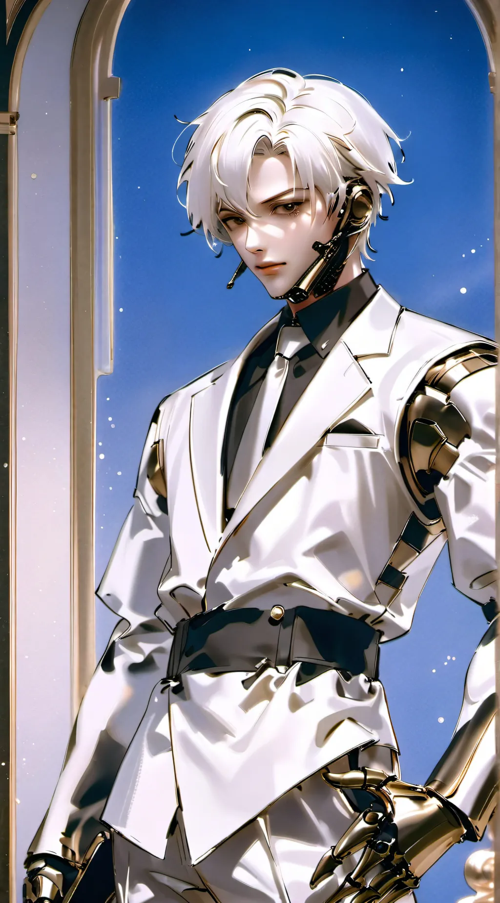 ai character: secret agent white background
