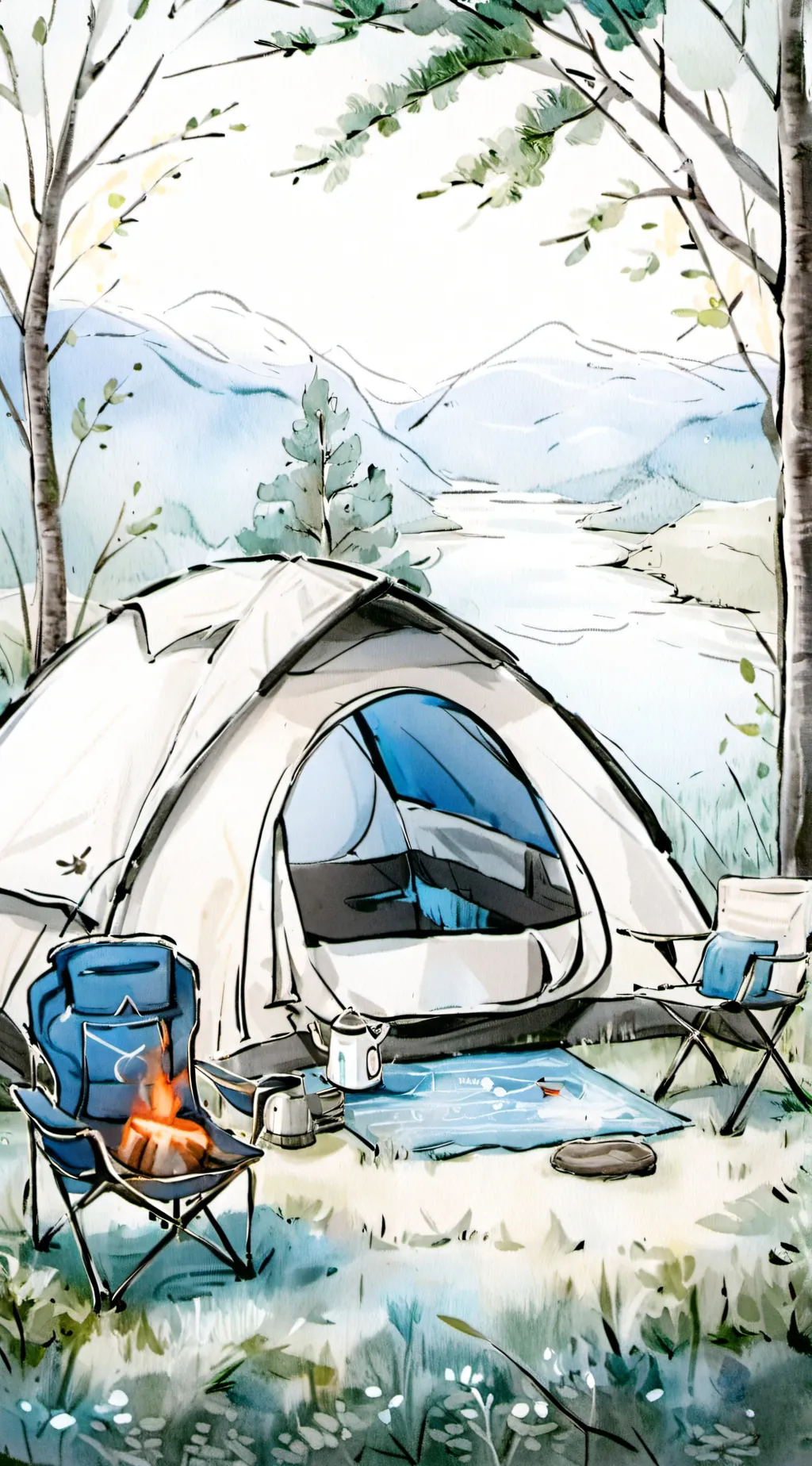 ai character: camping background