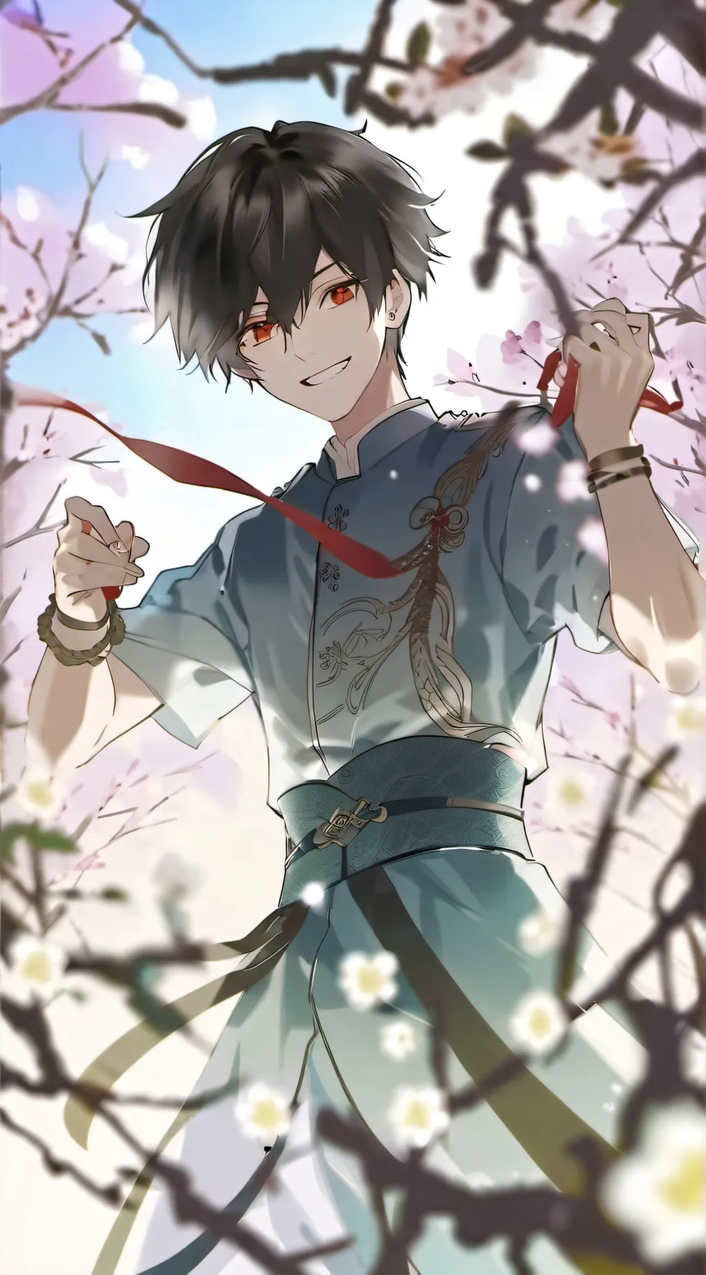 ai character: Ace red👹👹 background