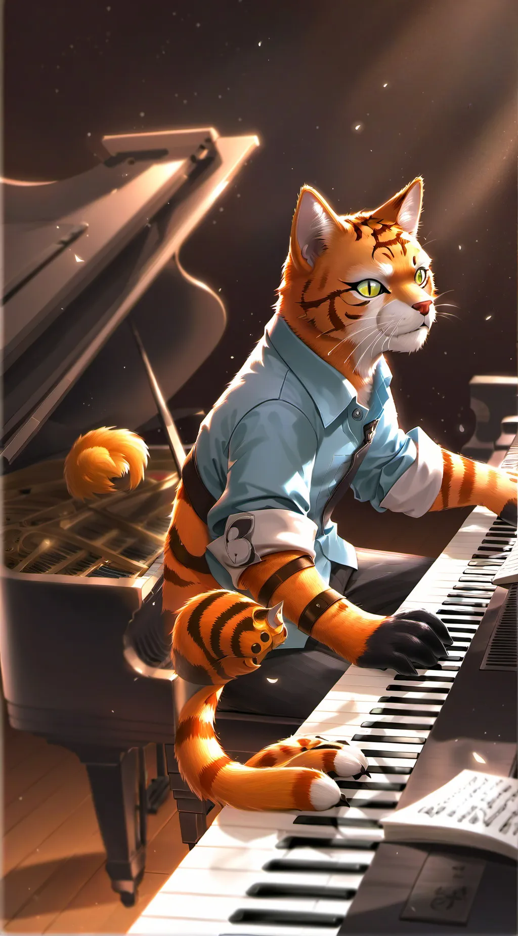 ai character: Keyboard cat background