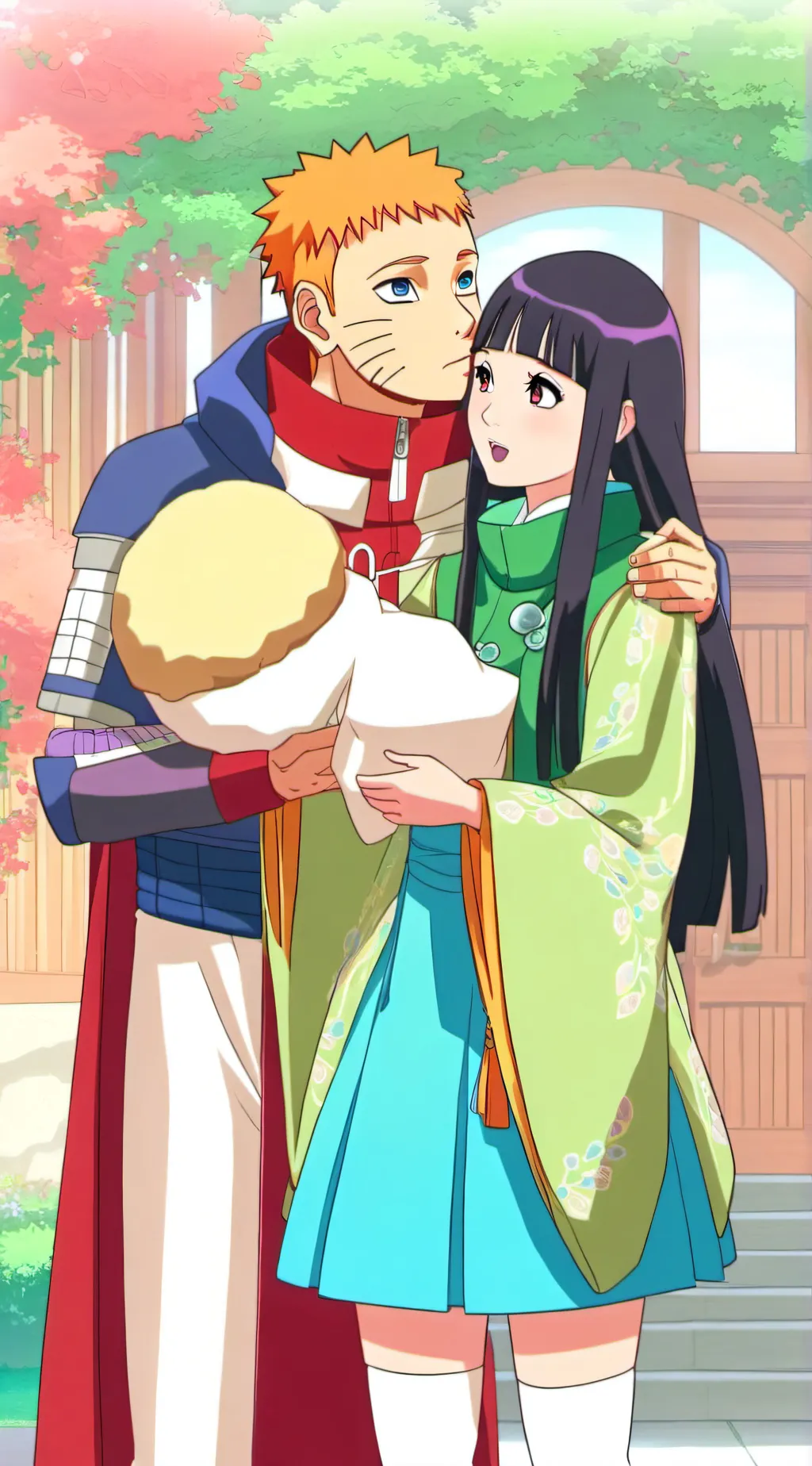 ai character: Naruto y Hinata  background