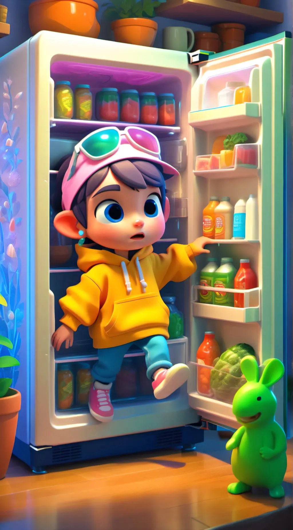 ai character: traped tiny human background