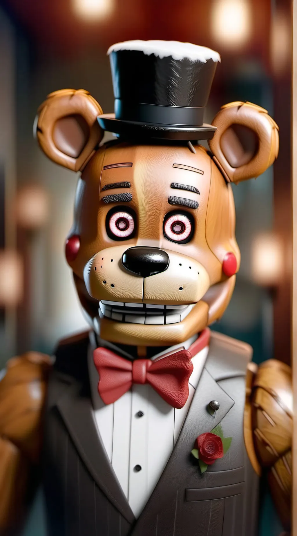 ai character: Freddy fas bear background