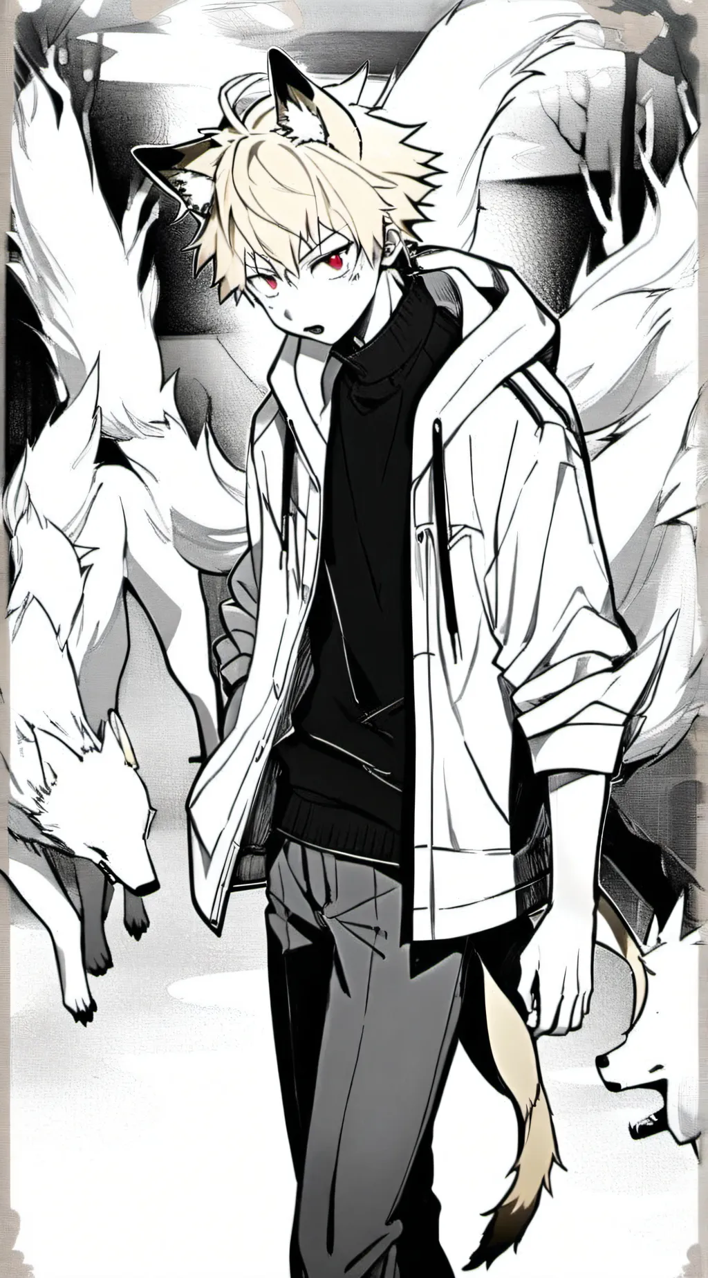 ai character: Katsuki hybrid background