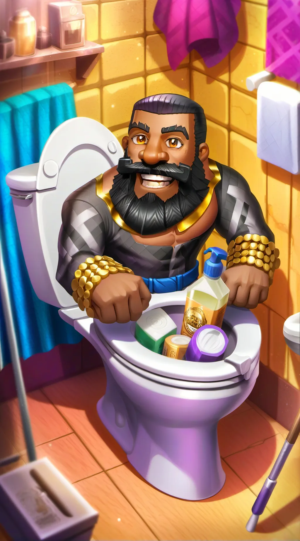 ai character: Skibdi toilet background