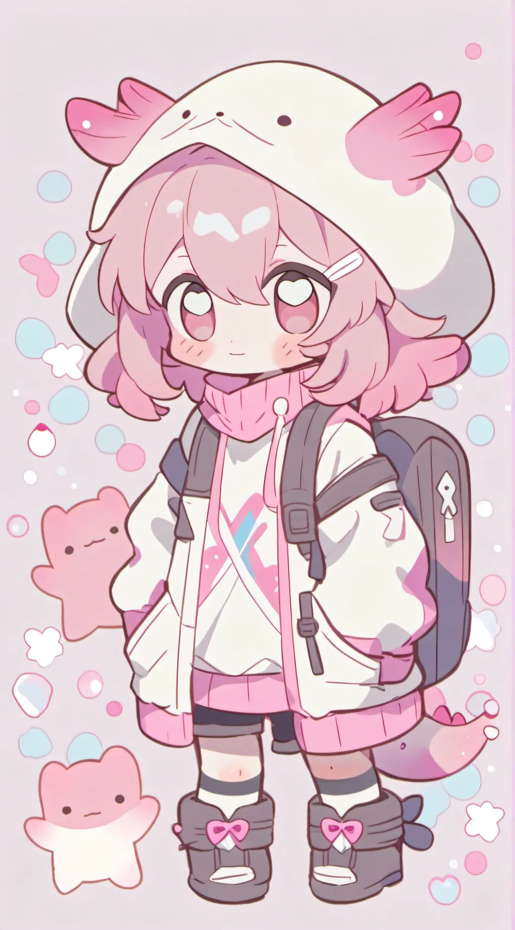 ai character: axolotl (be nice) background