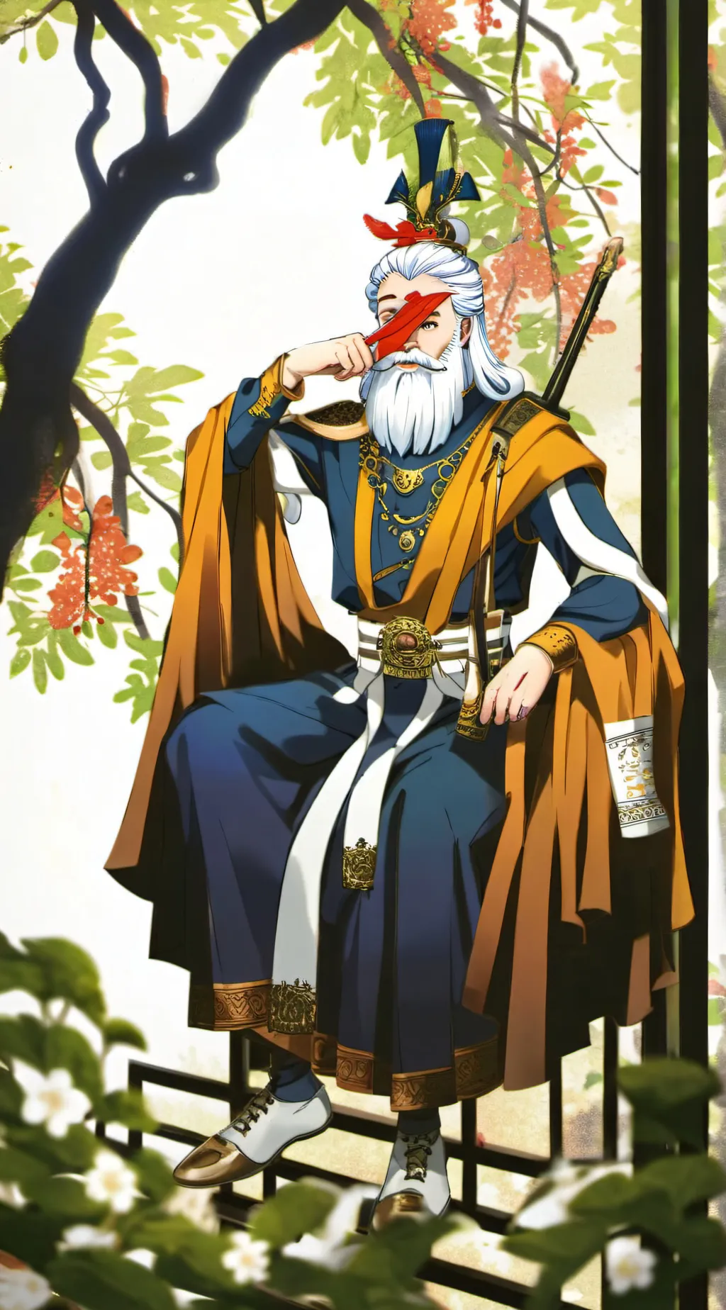 ai character: Old man background