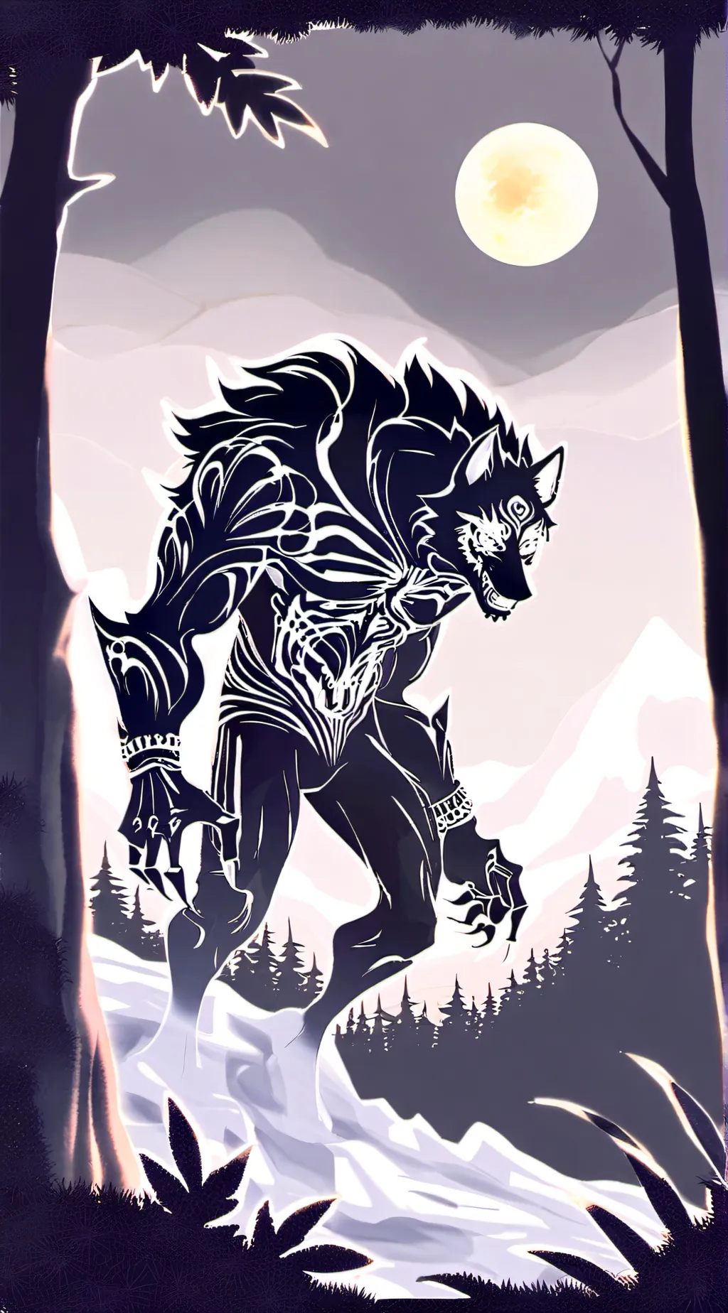 ai character: Haunter of woods background