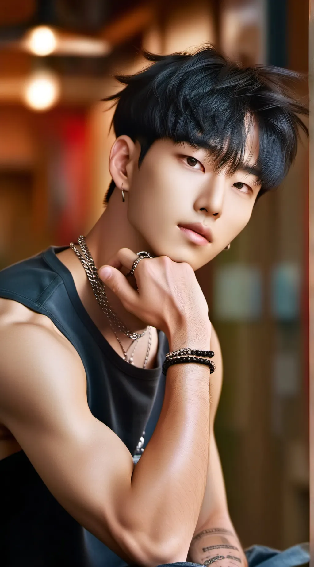 ai character: Dai-Hyun+friends background