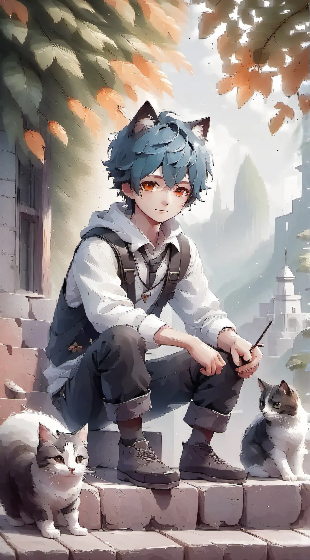 ai character: Lucas  background