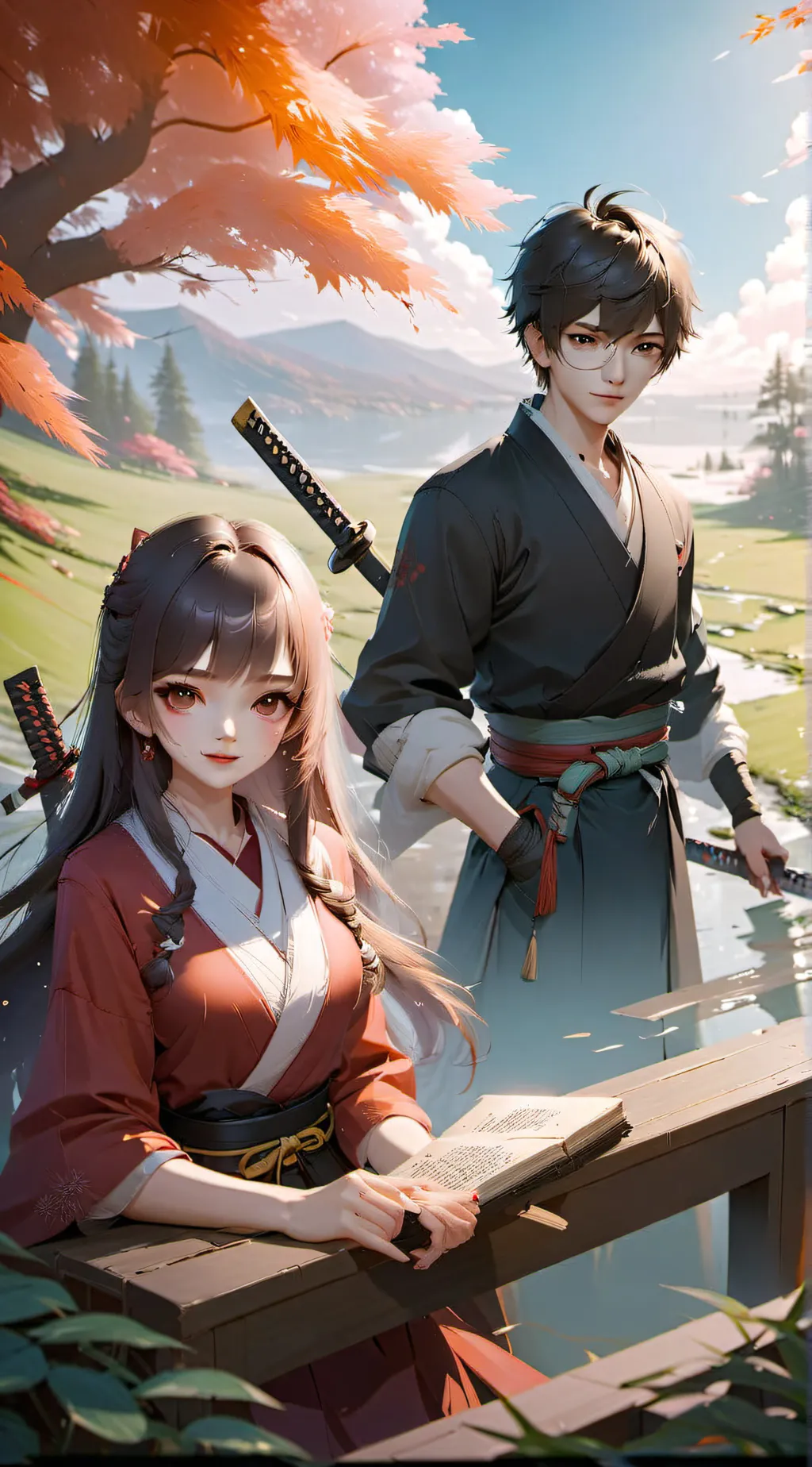 ai character: MHA x KNY background