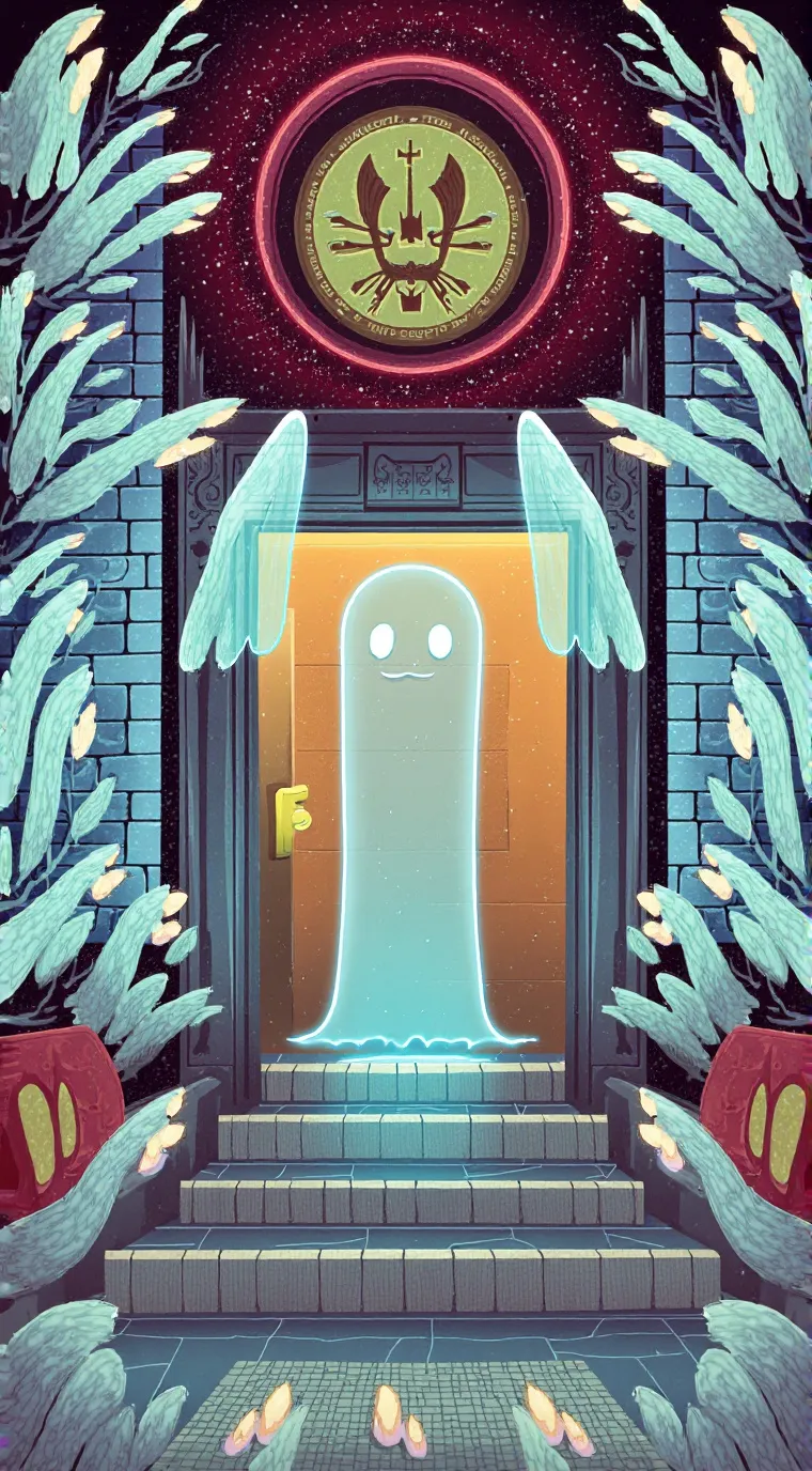 ai character: Ghost cat background