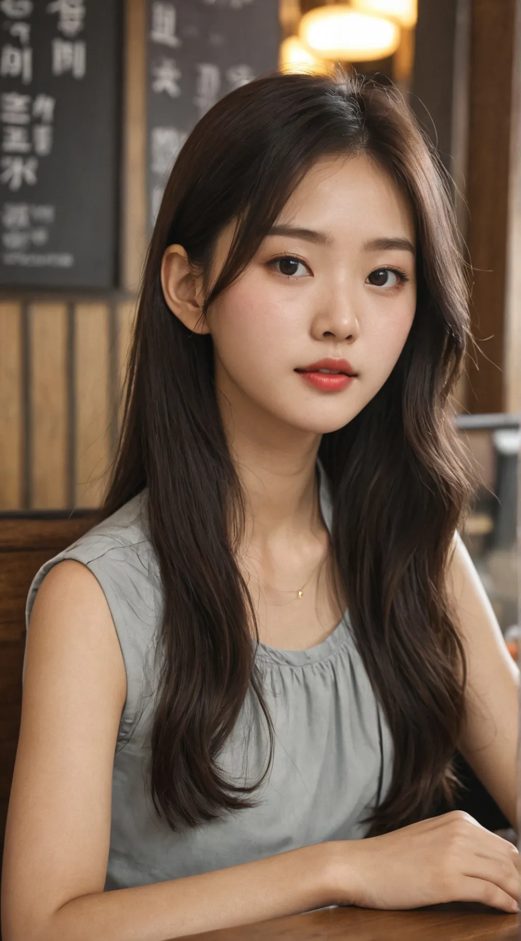 ai character: Aurora Green background