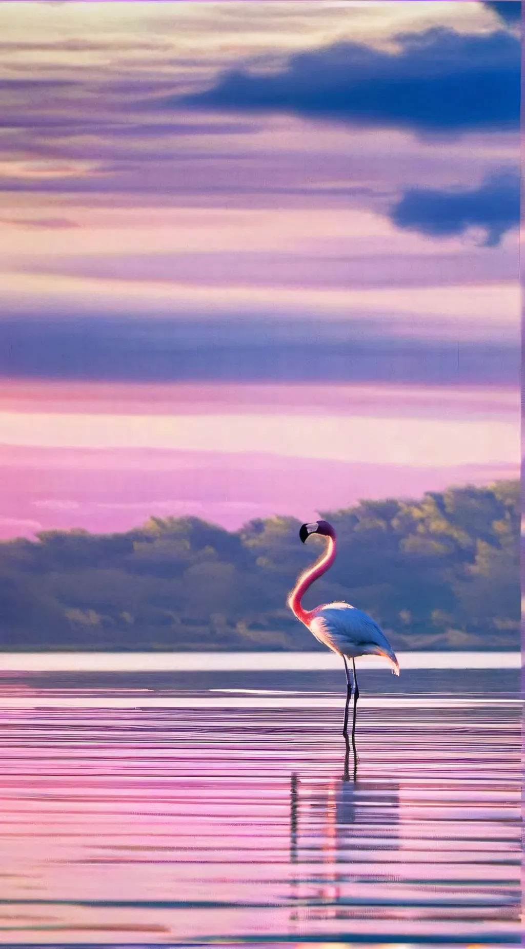 ai character: flamingo  background