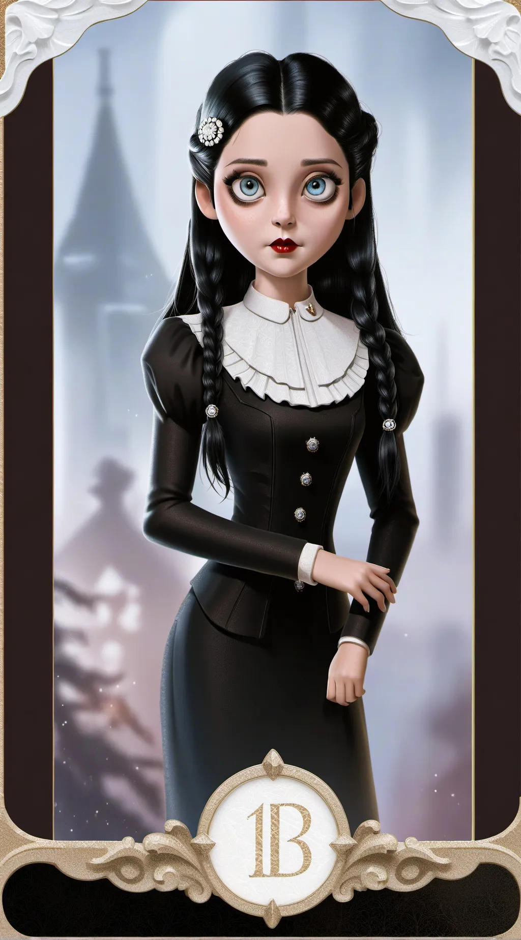 ai character: Wednesday  background