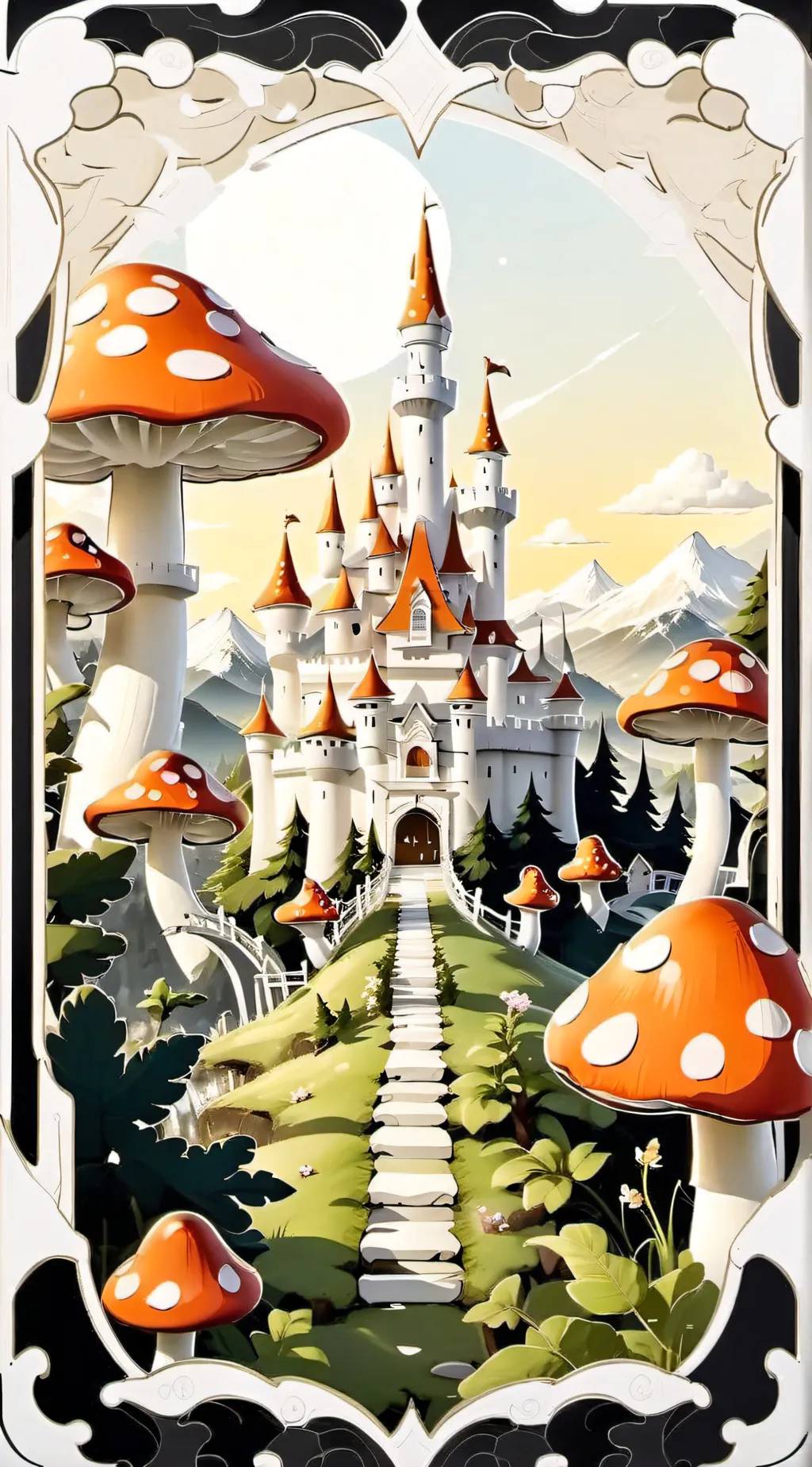 ai character:  Mushroom Kingdom background