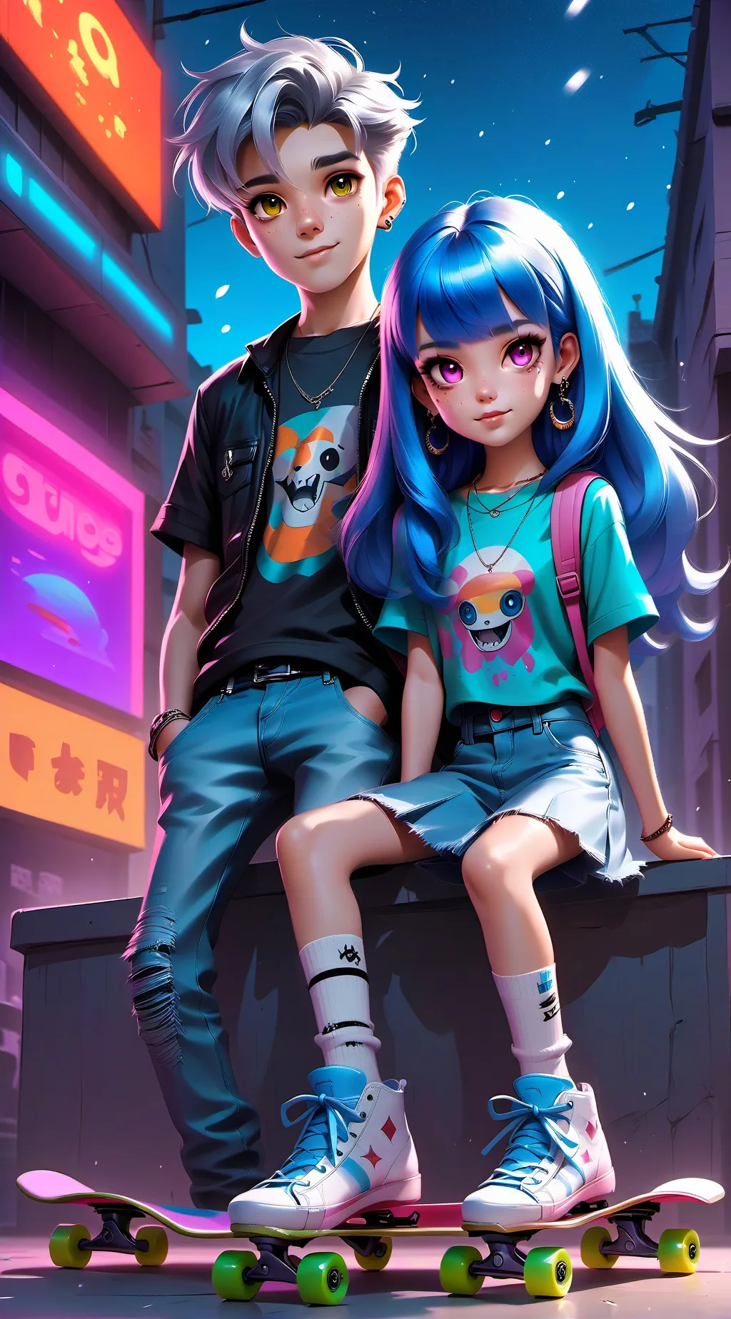 ai character: Kayden and Leah background