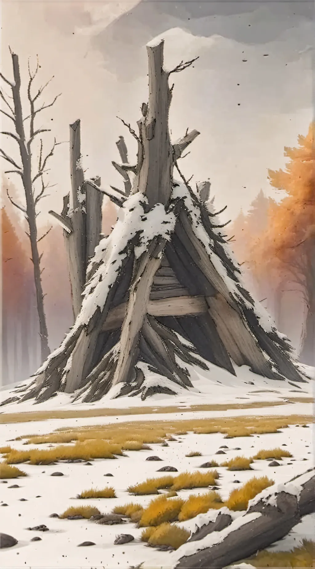 ai character: frost bitten pain background