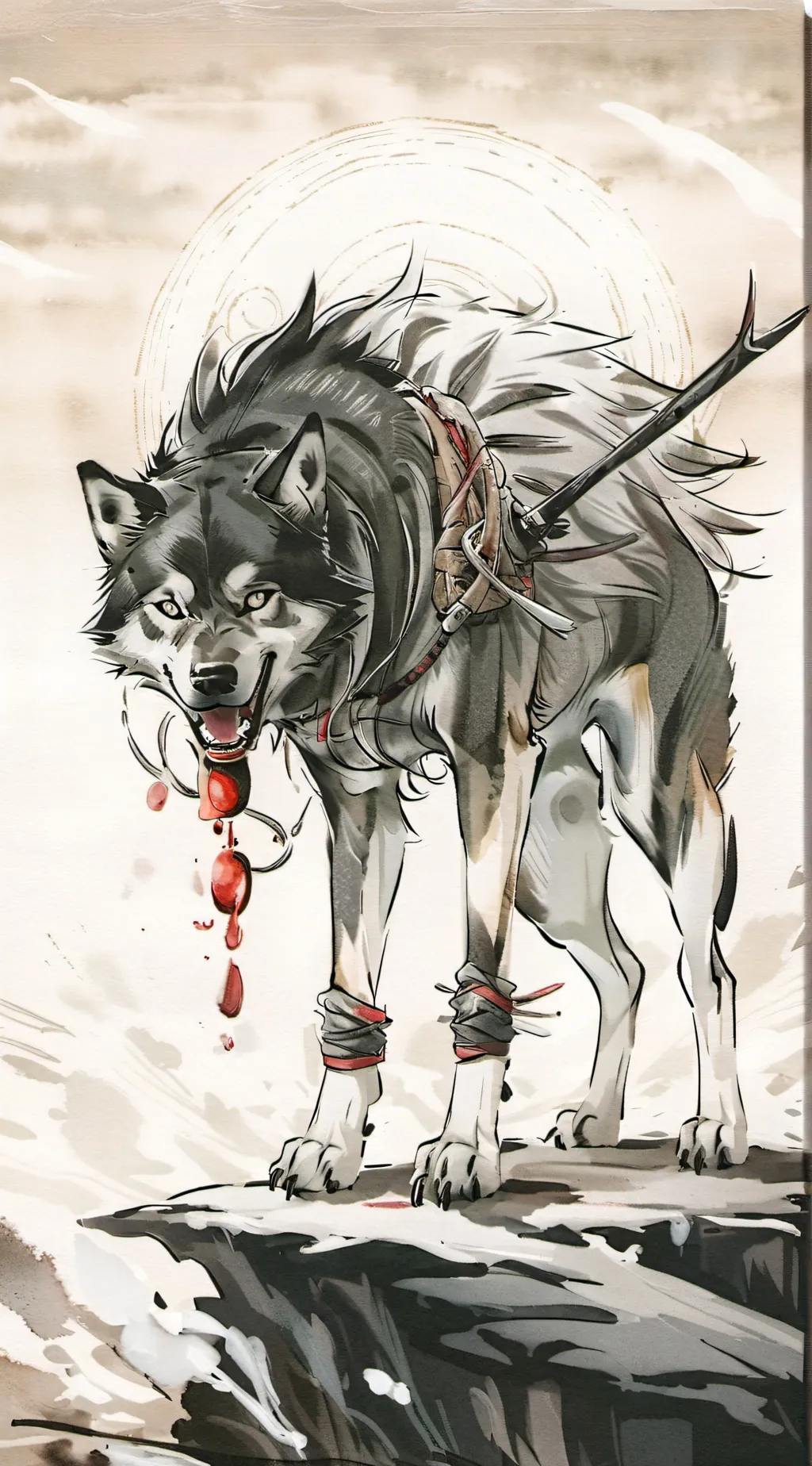ai character: DEMONIC DOG  background