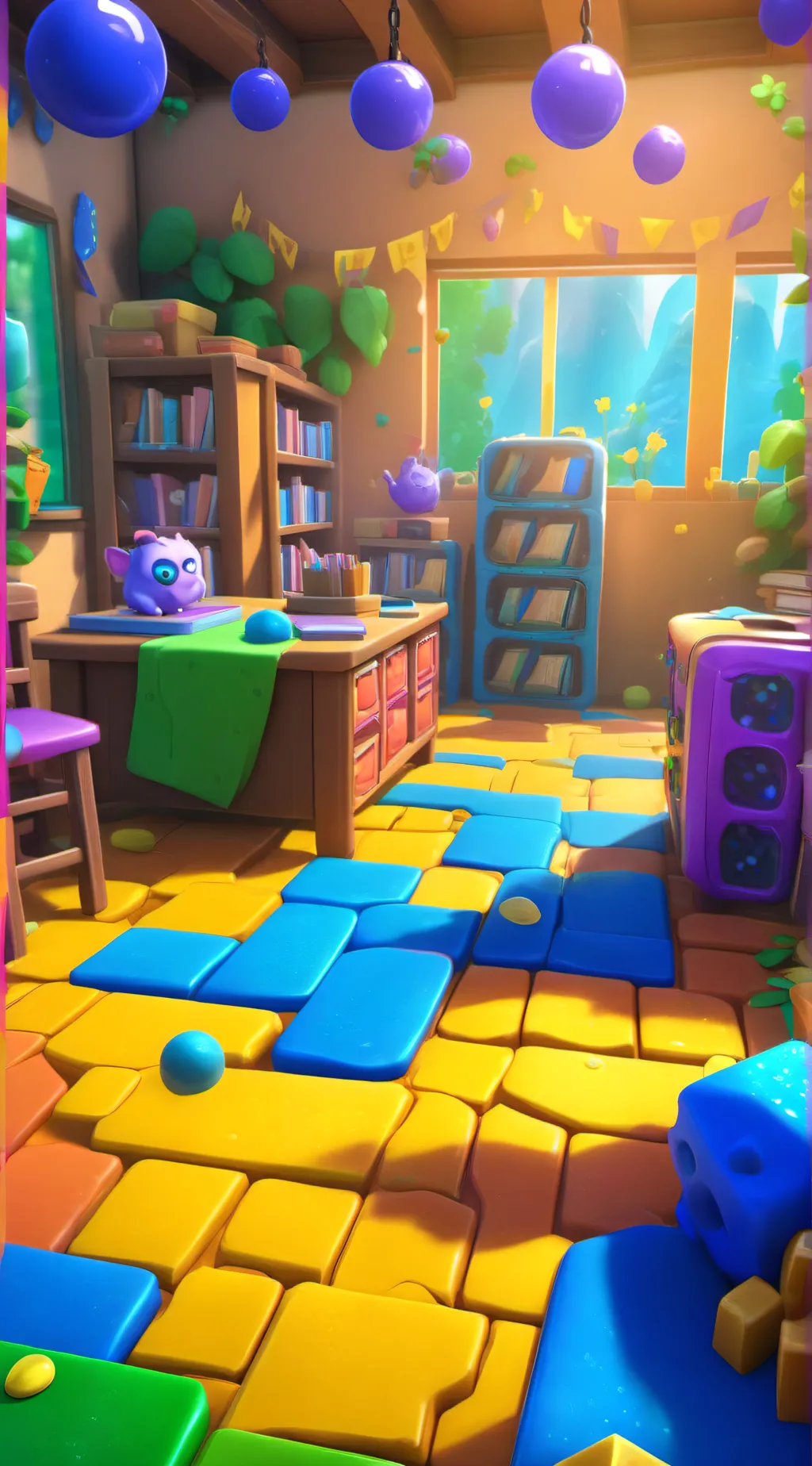 ai character: Brainrot School🤓👆 background