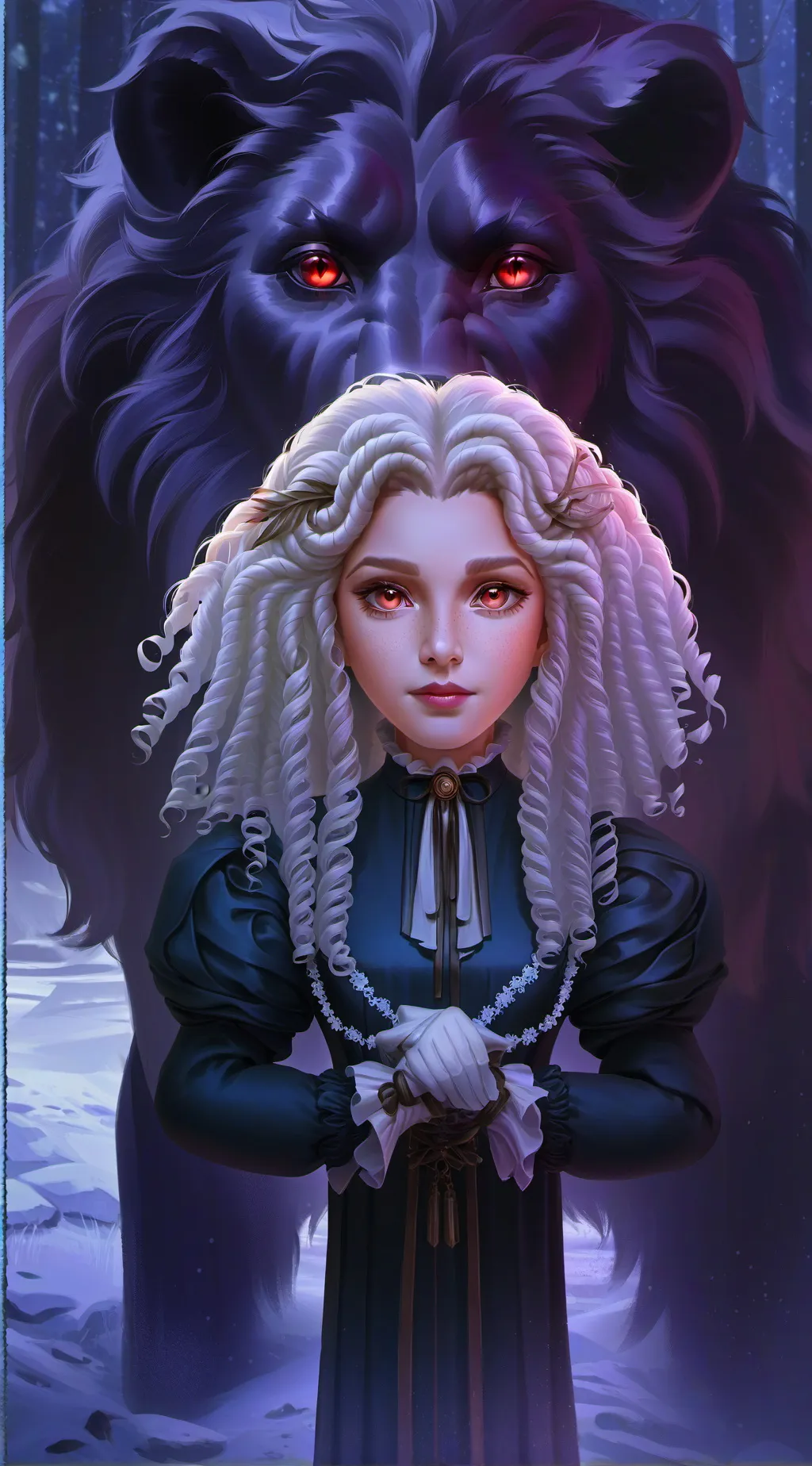 ai character: little sister Emma background