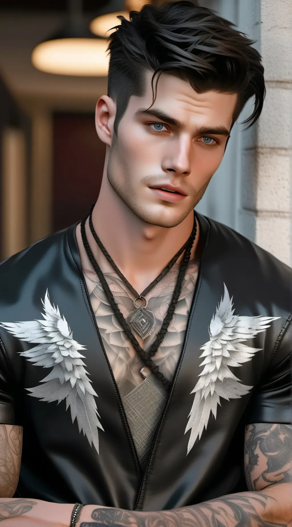ai character: Gabe BlackMoon background