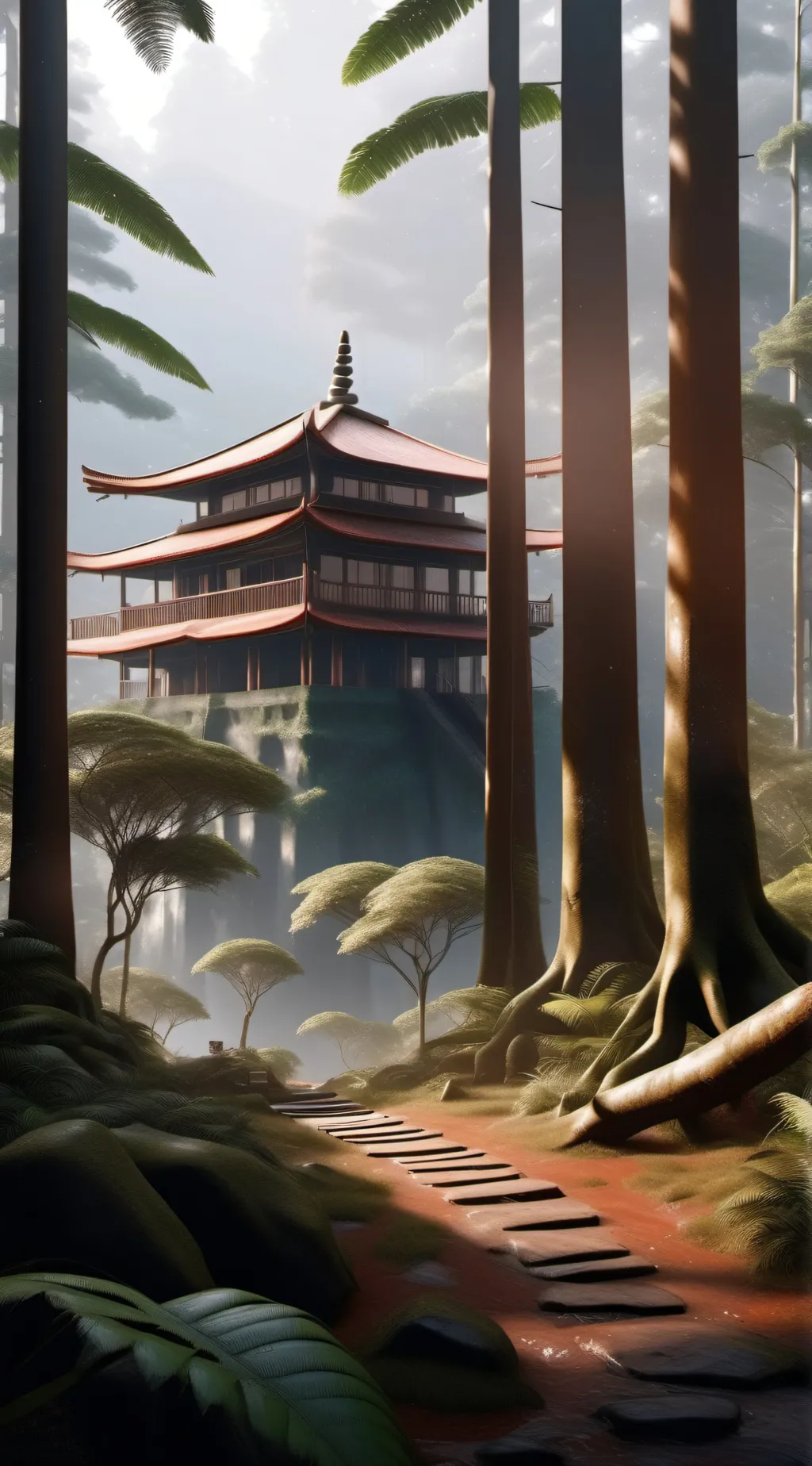 ai character: 1d in rainforest background