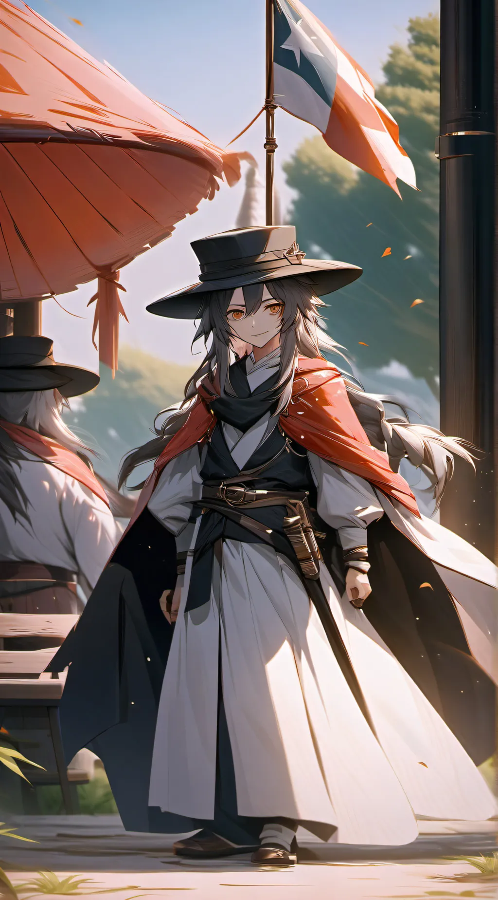 ai character: sraw hats background