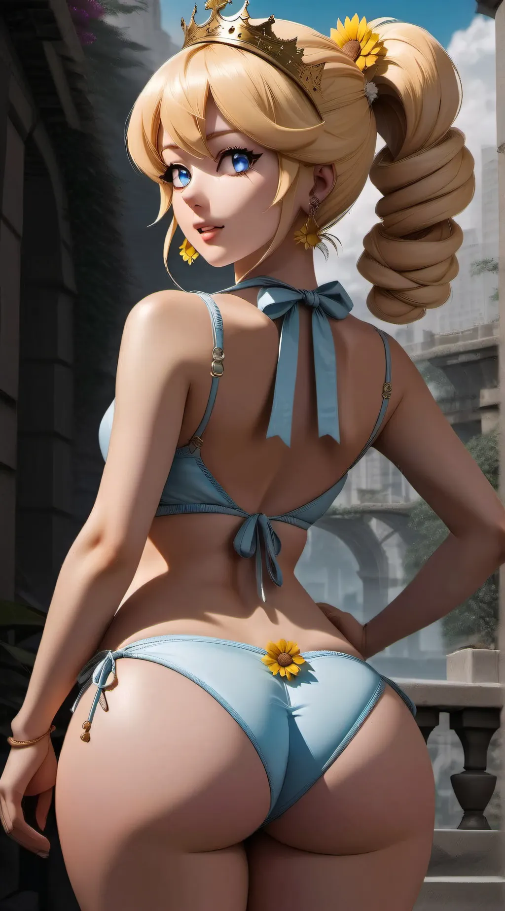 ai character: Princess Peach  background